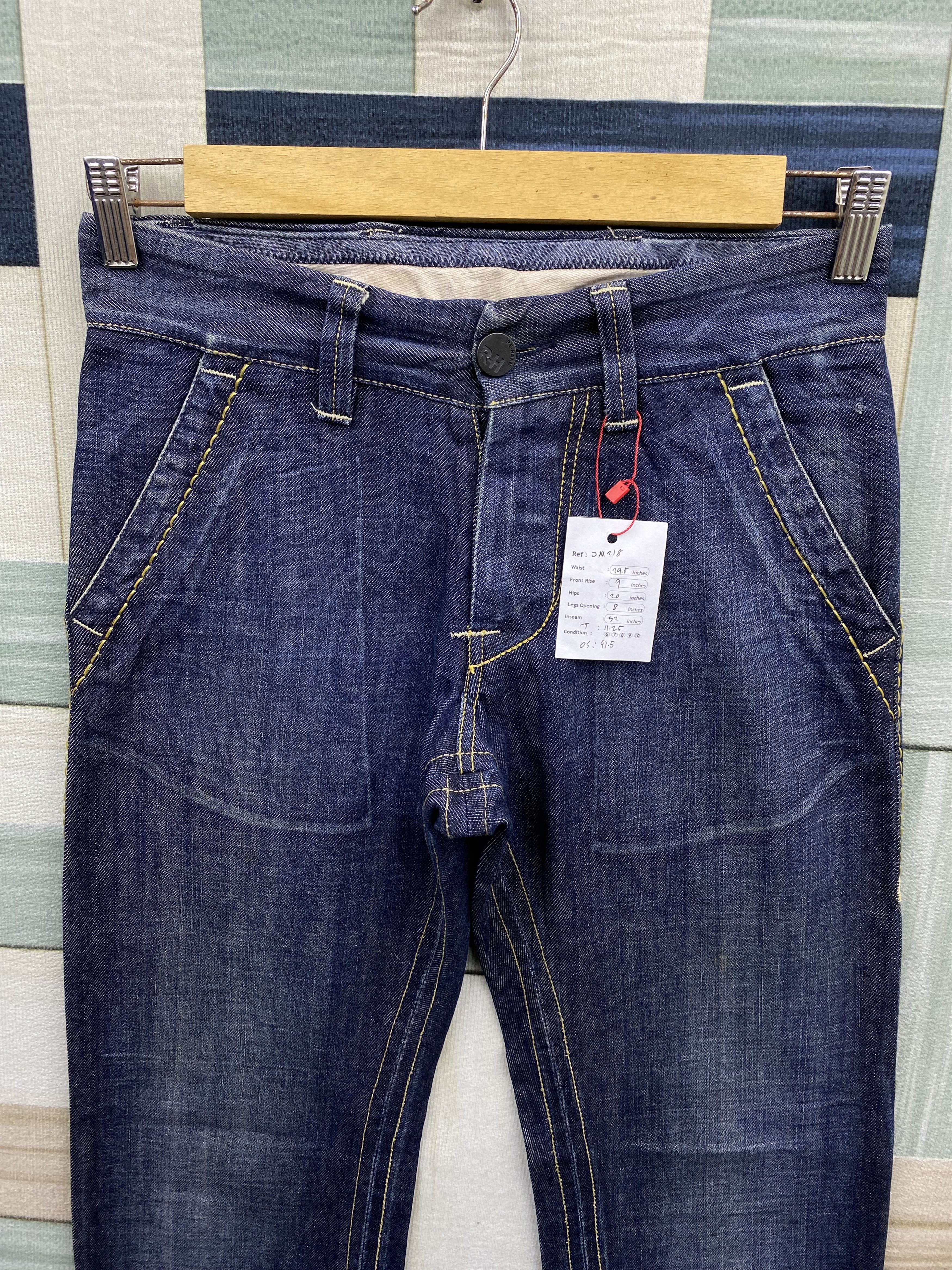 Vintage Italian Designer Re-Hash RH-003 Metal Back Buckle Denim Jean Size US 29 - 3 Thumbnail