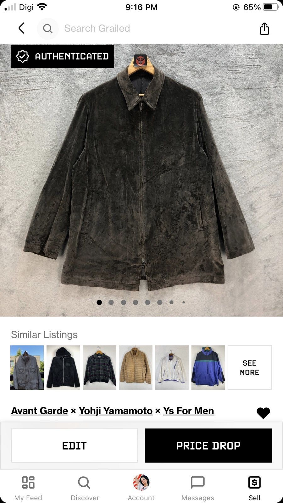 Y's for Men Yohji Yamamoto Y's FOR MEN 1996 A/W VELVET JACKET #6886-100 Size US M / EU 48-50 / 2 - 11 Thumbnail