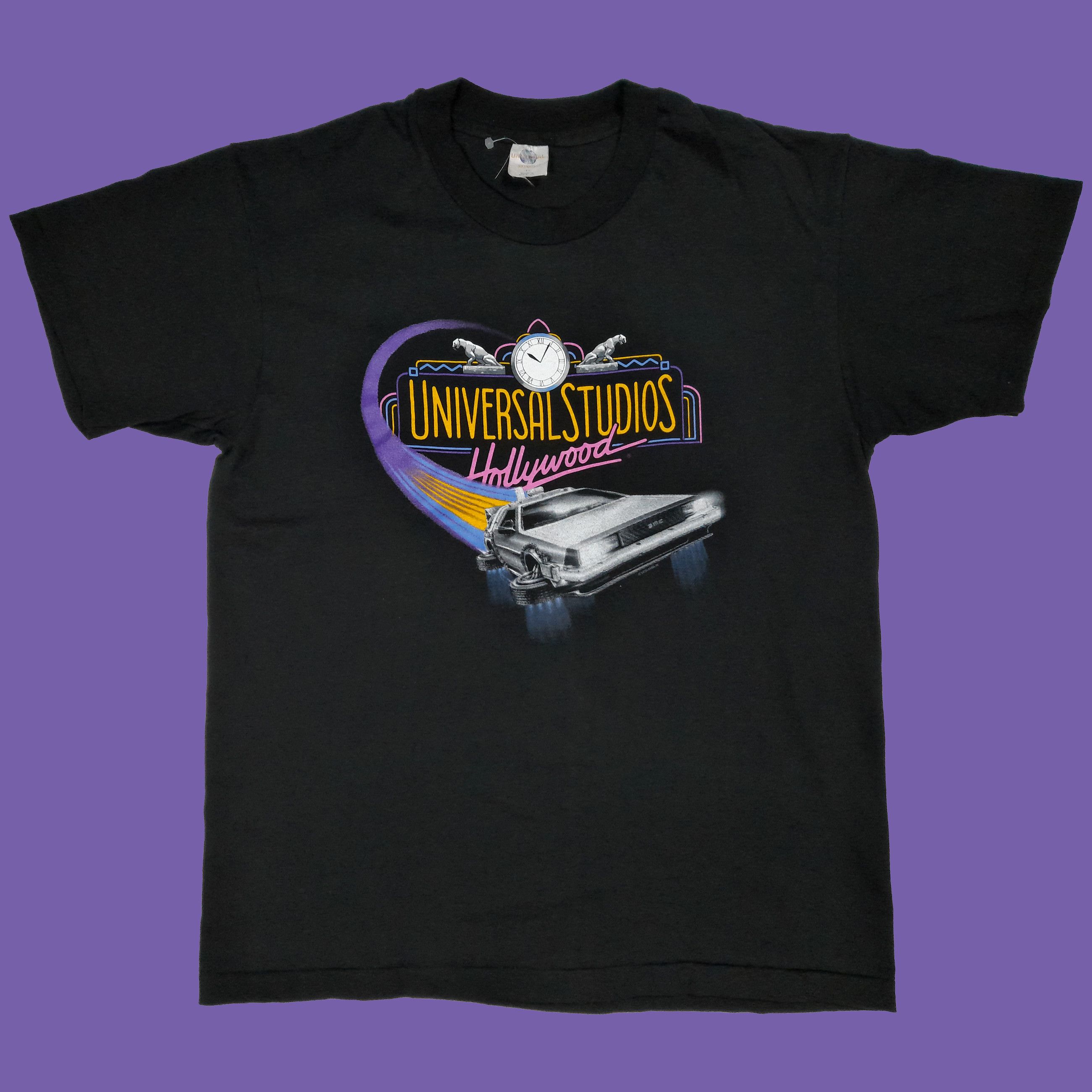image of Vintage 90's Back To The Future Bttf Movie Tee Nostalgic in Black, Men's (Size Large)