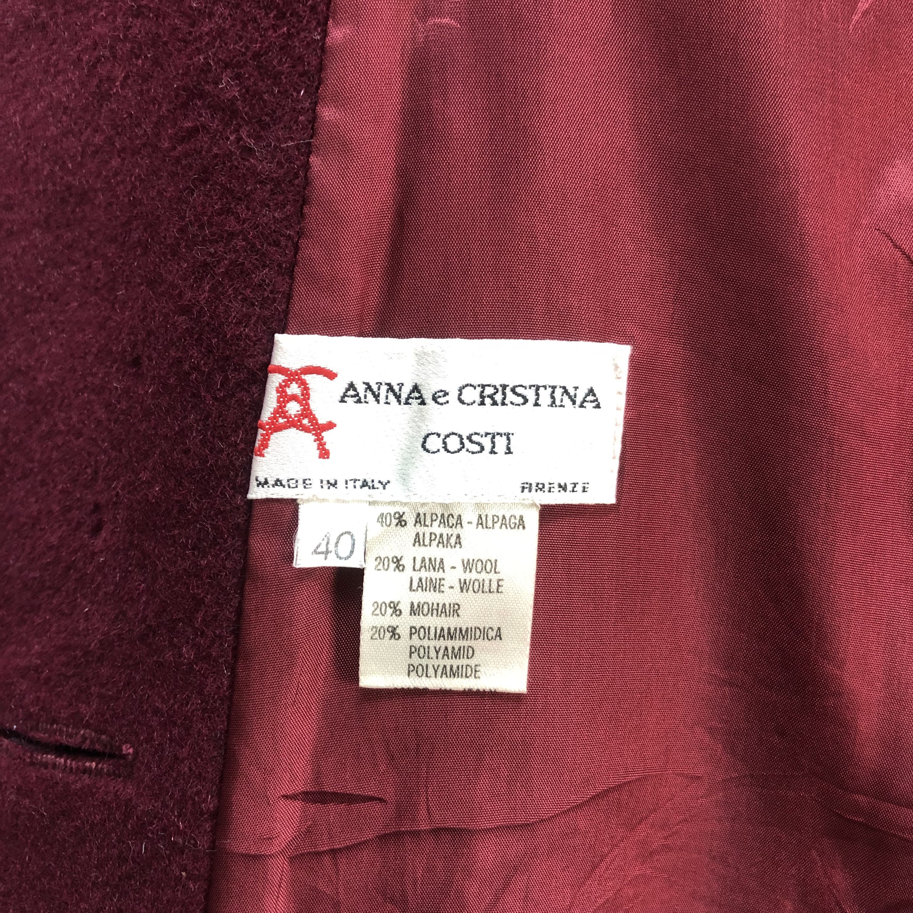 Vintage ANNA e CRISTINA COSTI MOHAIR WOOL LONG COAT #6869-96 Size S / US 4 / IT 40 - 7 Thumbnail