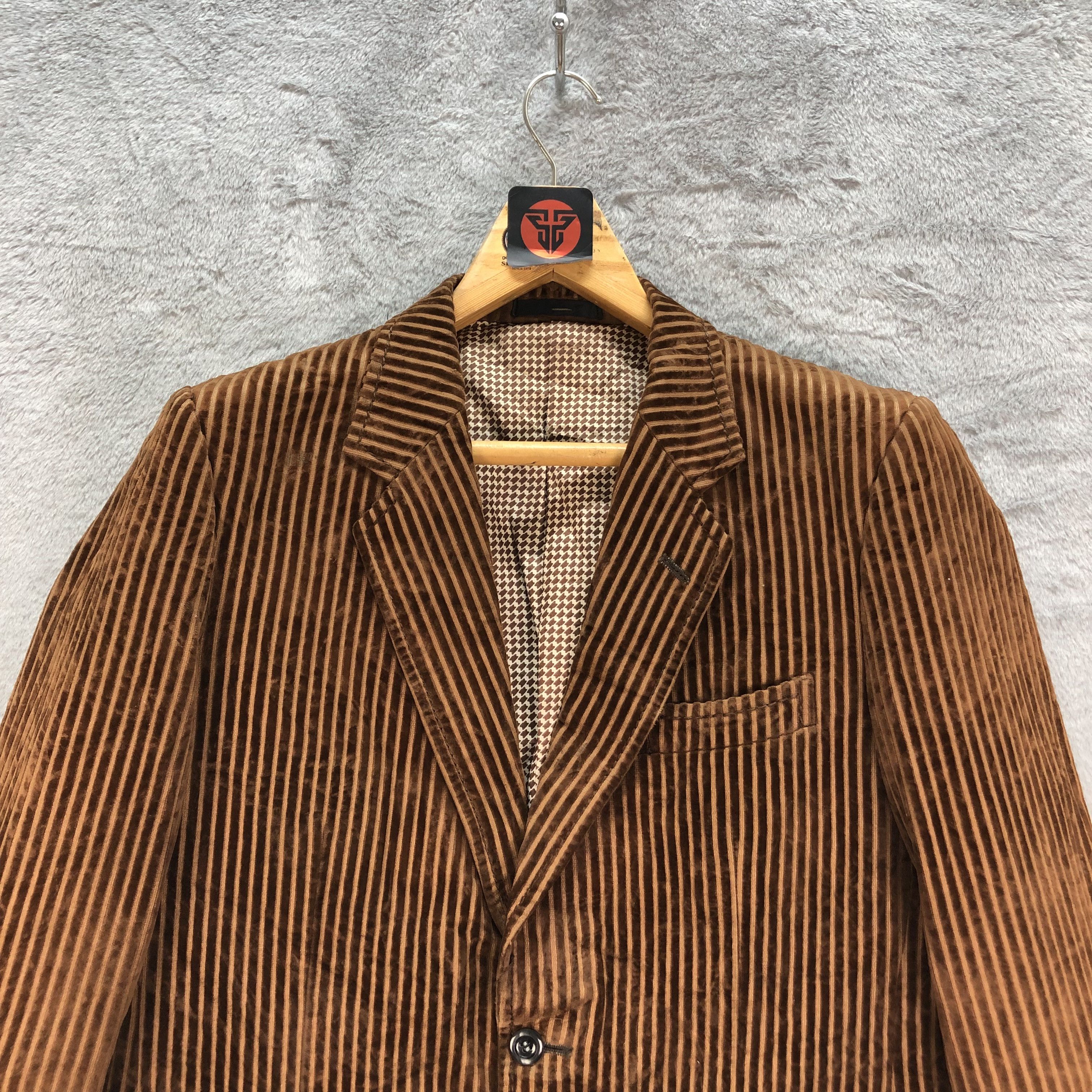 Japanese Brand NIEDICK BRILIANT VELVET STRIPES CASUAL JACKET #6877-99 Size 38R - 2 Thumbnail