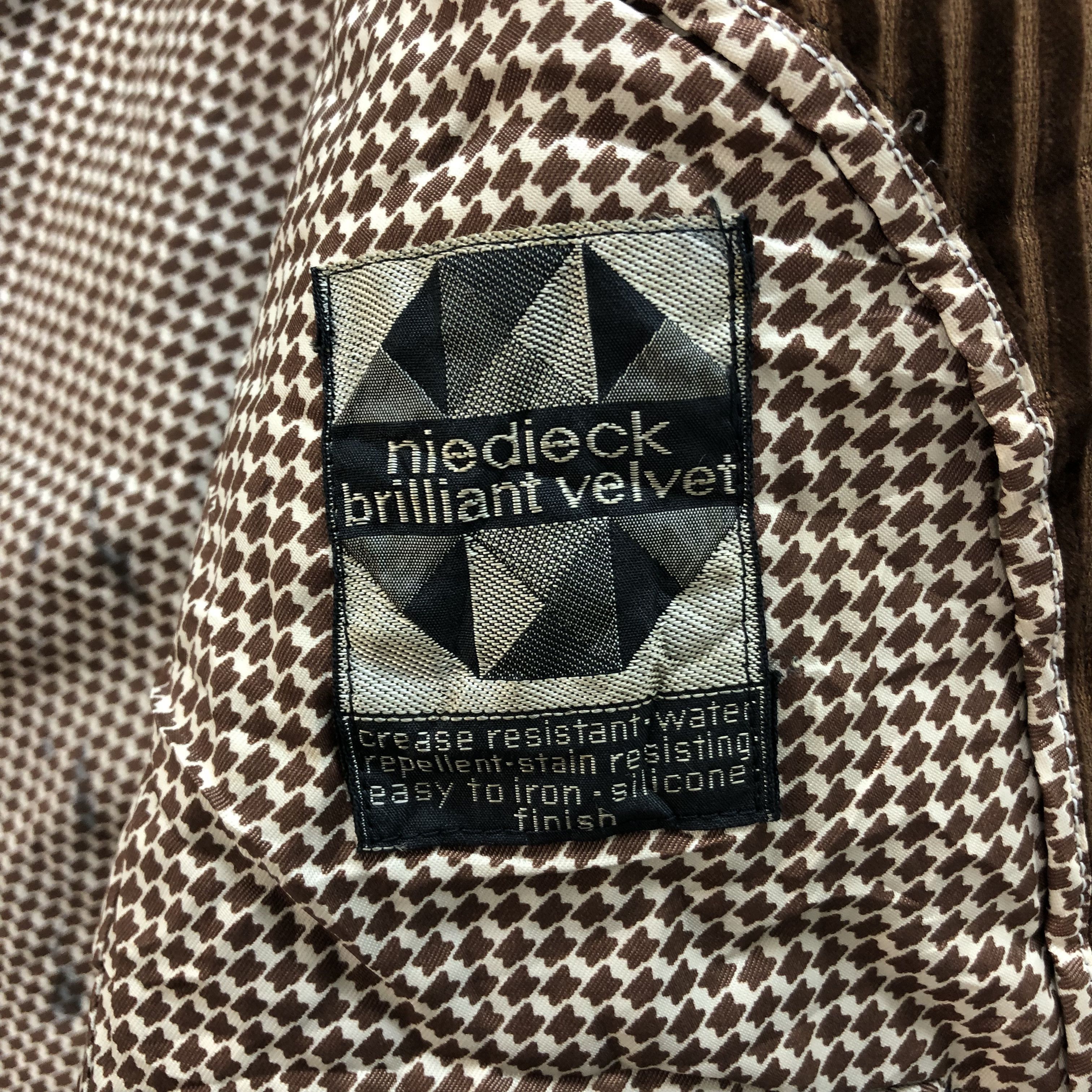 Japanese Brand NIEDICK BRILIANT VELVET STRIPES CASUAL JACKET #6877-99 Size 38R - 8 Thumbnail