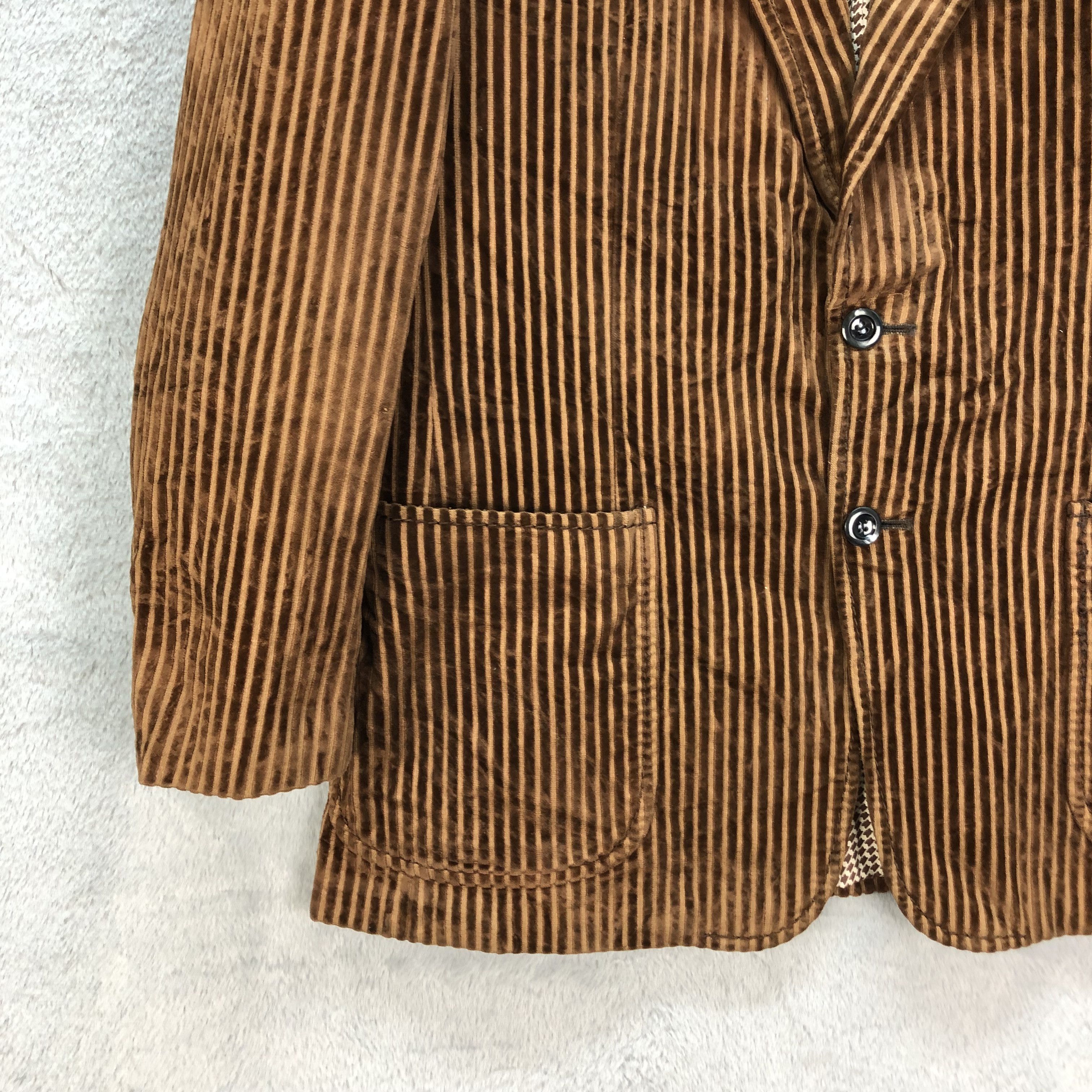 Japanese Brand NIEDICK BRILIANT VELVET STRIPES CASUAL JACKET #6877-99 Size 38R - 4 Thumbnail