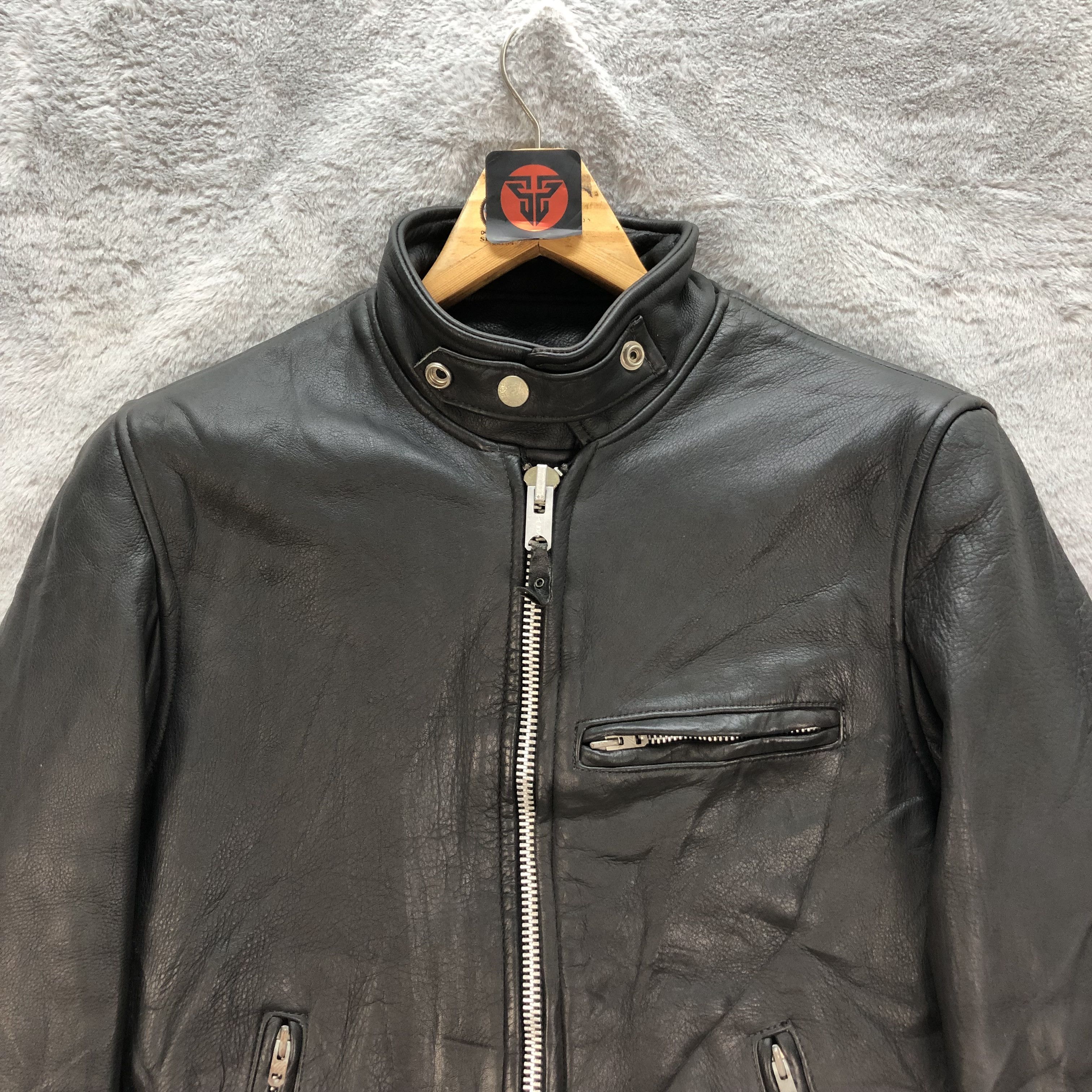 Branded Leather BRANDED GARMENTS INC LEATHER BIKER JACKET #6838-93 Size US S / EU 44-46 / 1 - 2 Thumbnail