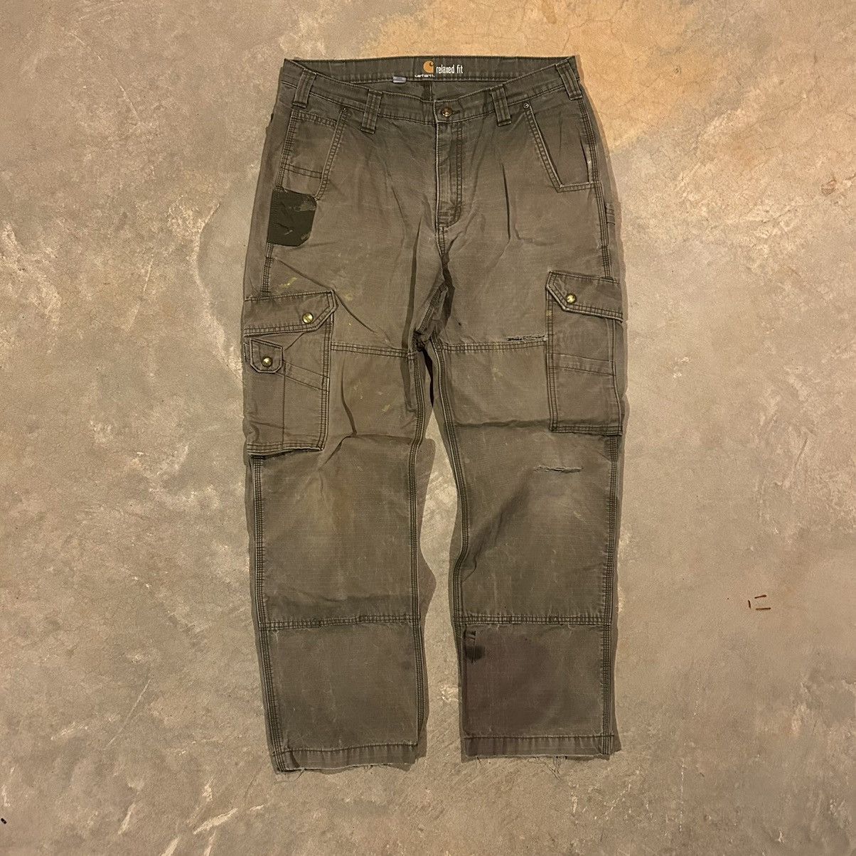 Rare Vintage Y2K Carhartt Sunfaded Double Knee Cargo Pants