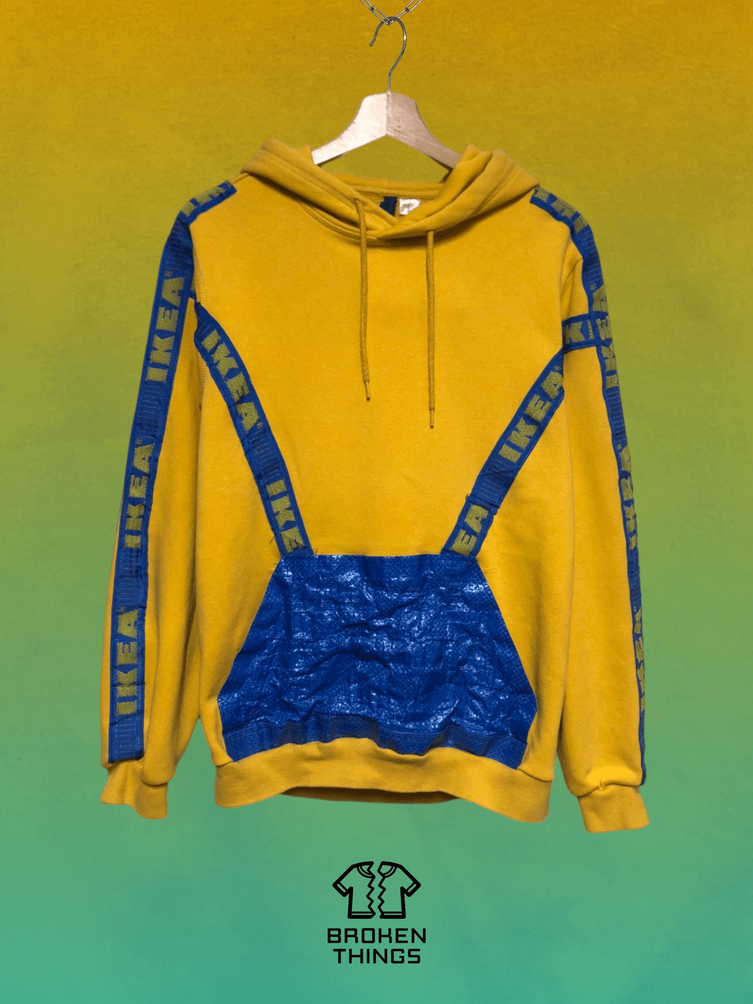 Custom Custom IKEA hoodie sweatshirt stripes ikea bag rework | Grailed