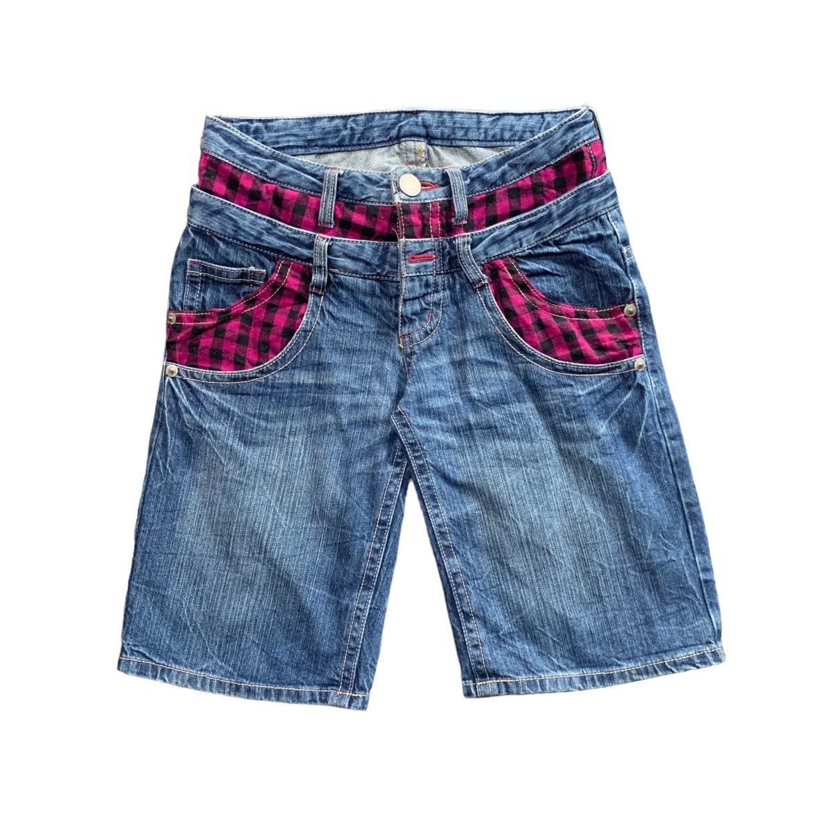 ✨UNNAMED DOUBLE WAIST DENIM SHORTS PANTS PUNK STYLE