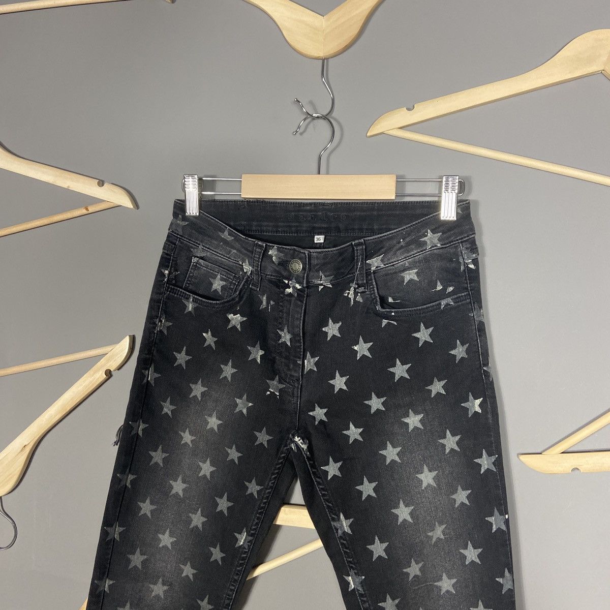 Sandro Sandro Paris Star Monogram Kate Moss Style Jeans Size 26" / US 2 / IT 38 - 4 Thumbnail