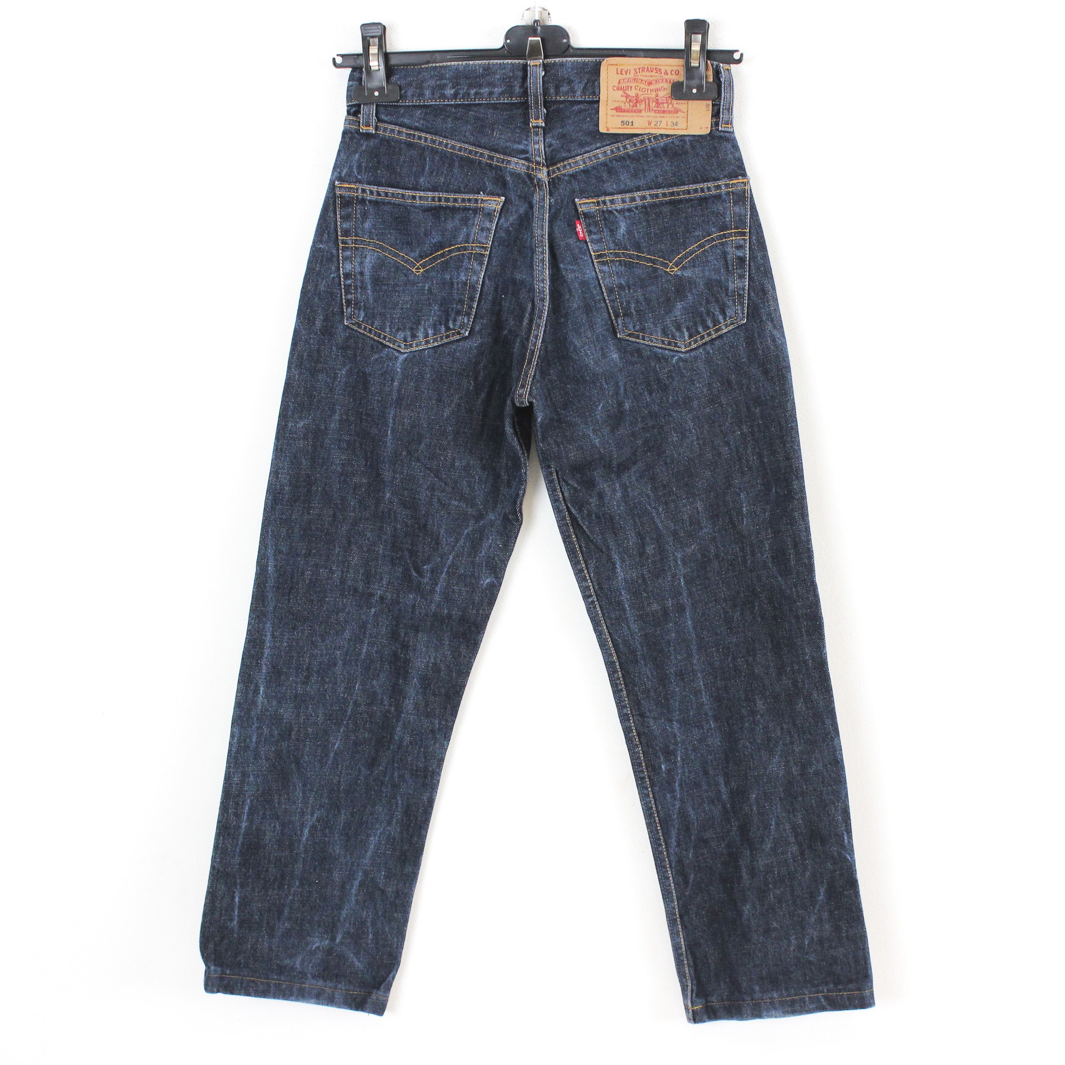 Levi's 1997 501 W27 L27 Raw Denim Jeans Blue Made in USA Regular Size 27" / US 4 / IT 40 - 2 Thumbnail