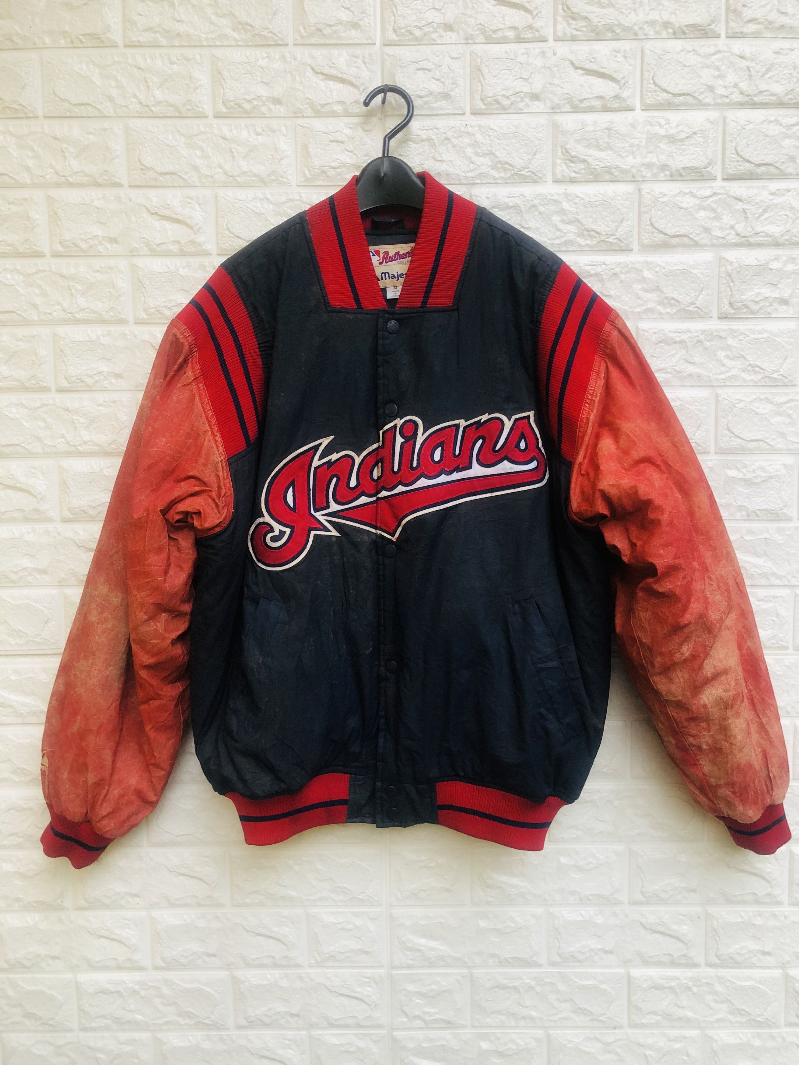Japanese Brand × Majestic × Vintage Vintage Indians Majestic Baseball Japanese Fashion Style Size US L / EU 52-54 / 3 - 1 Thumbnail