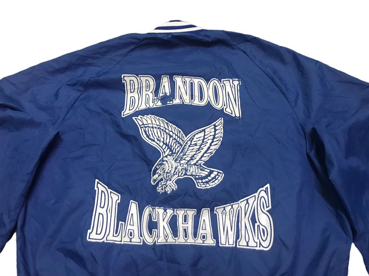 Vintage Brandon black hawks snap button nylon jacket Size US S / EU 44-46 / 1 - 2 Thumbnail