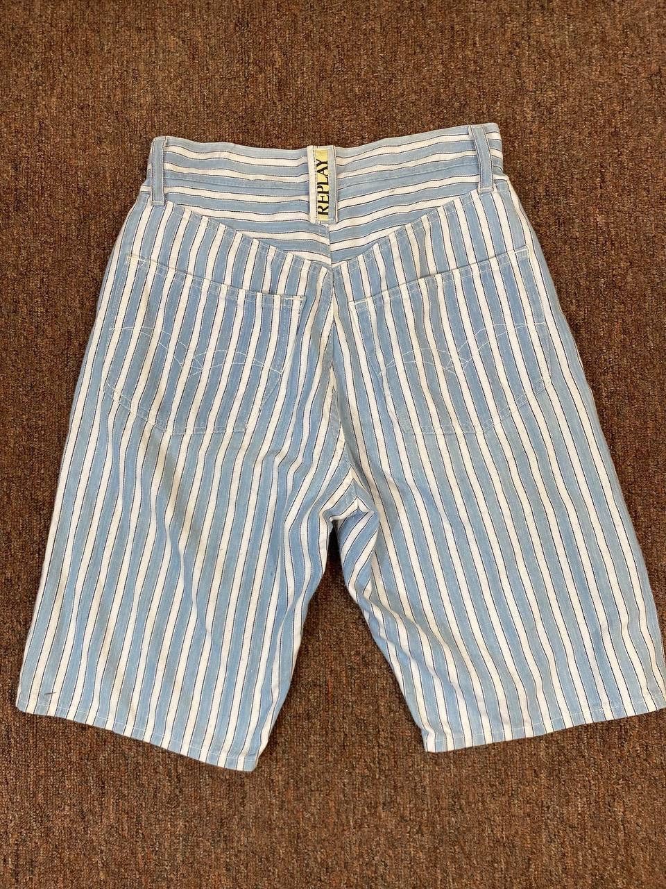 image of Avant Garde x Italian Designers Replay Short Pants Striped Design Made In Italy in Denim (Size 27)