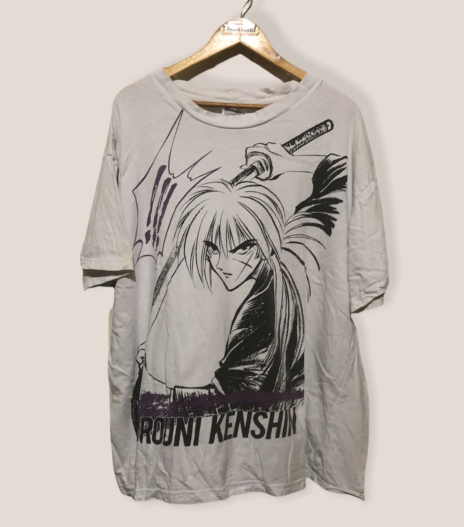 image of Anima Rurouni Kenshin Anime Tshirt in Cream, Men's (Size 2XL)