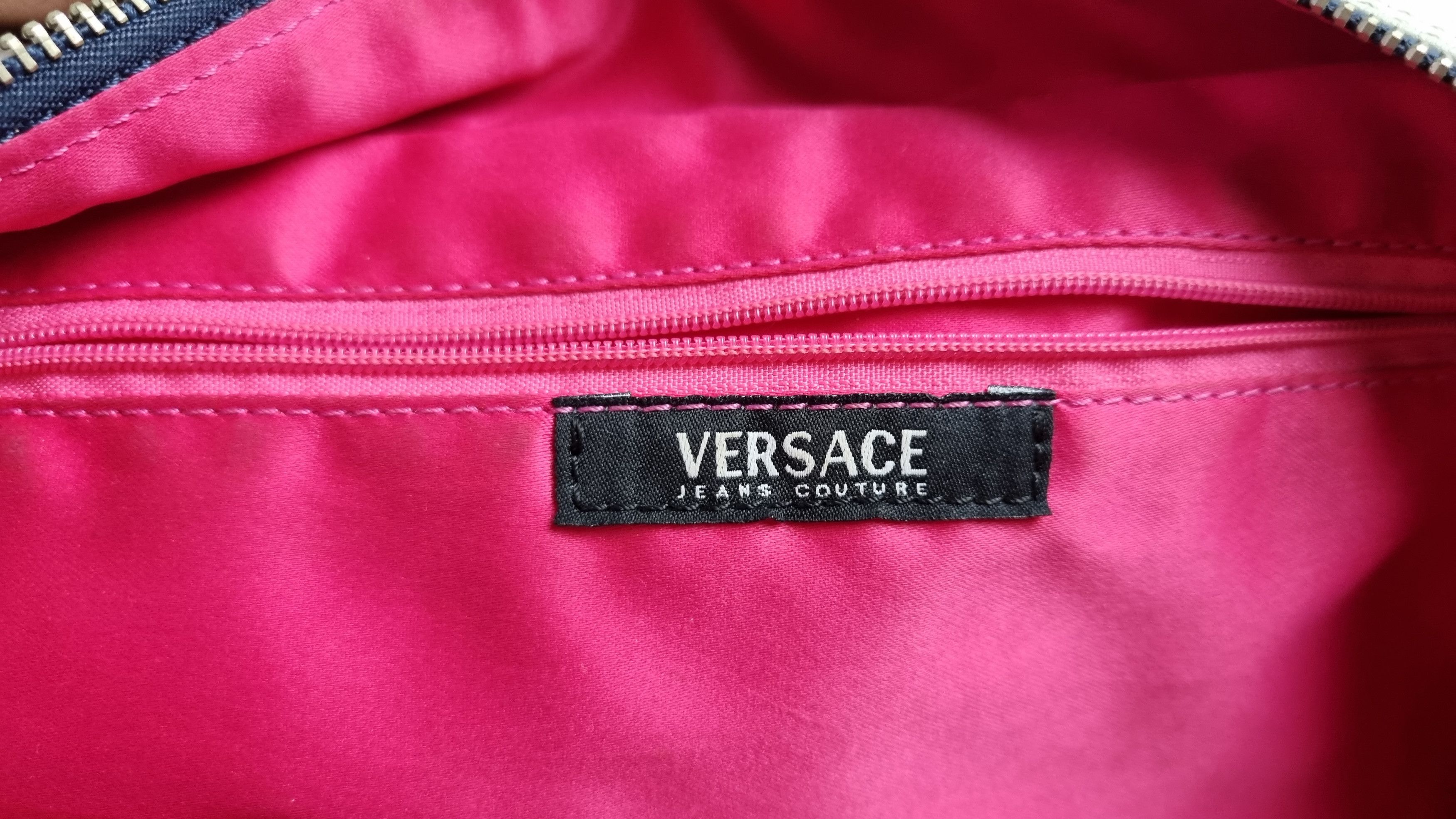 Versace × Versace Jeans Couture × Vintage 90s Rare VERSACE Monogram Mini Shoulder Bag Denim Size ONE SIZE - 7 Thumbnail