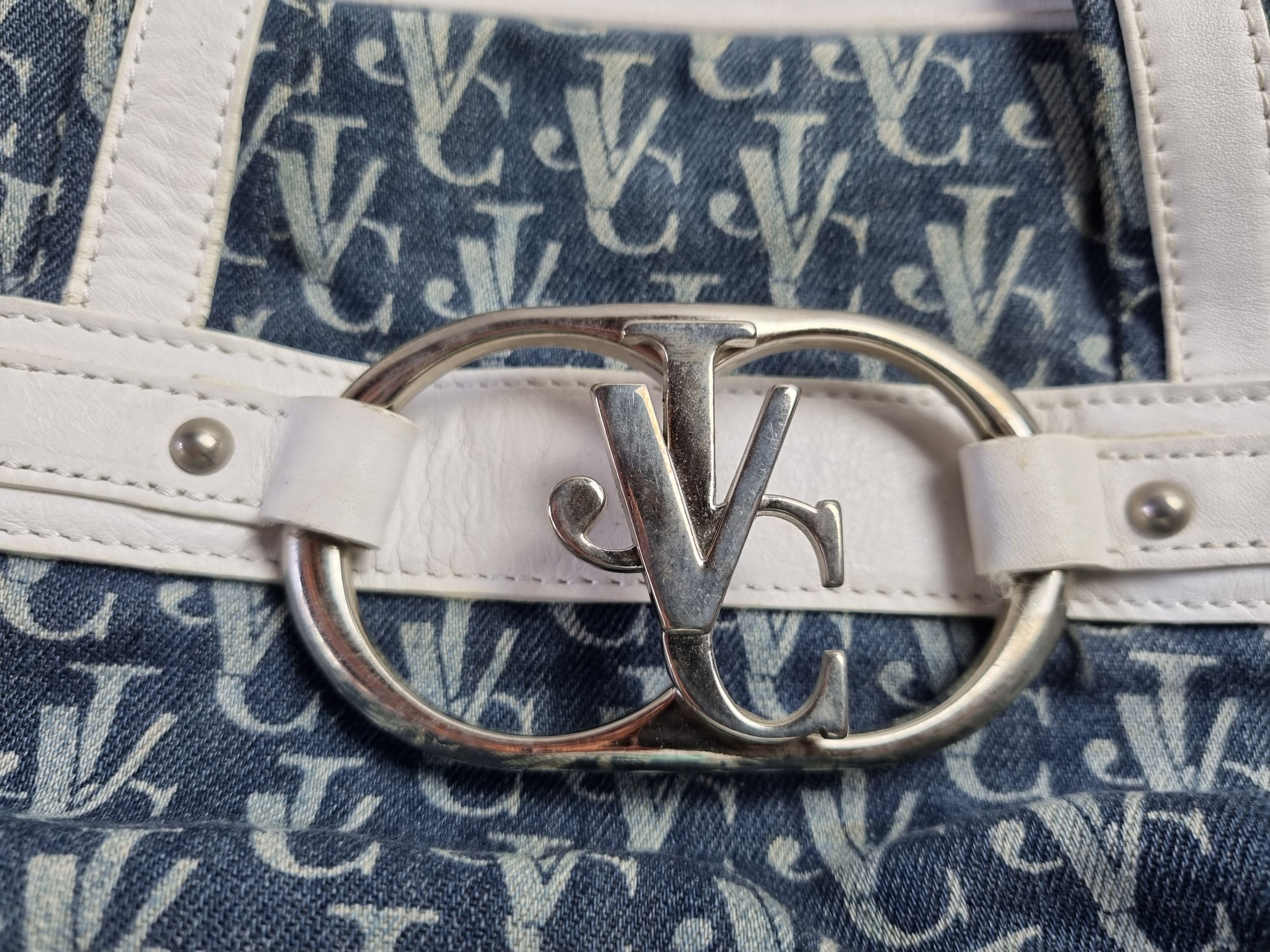 Versace × Versace Jeans Couture × Vintage 90s Rare VERSACE Monogram Mini Shoulder Bag Denim Size ONE SIZE - 5 Thumbnail