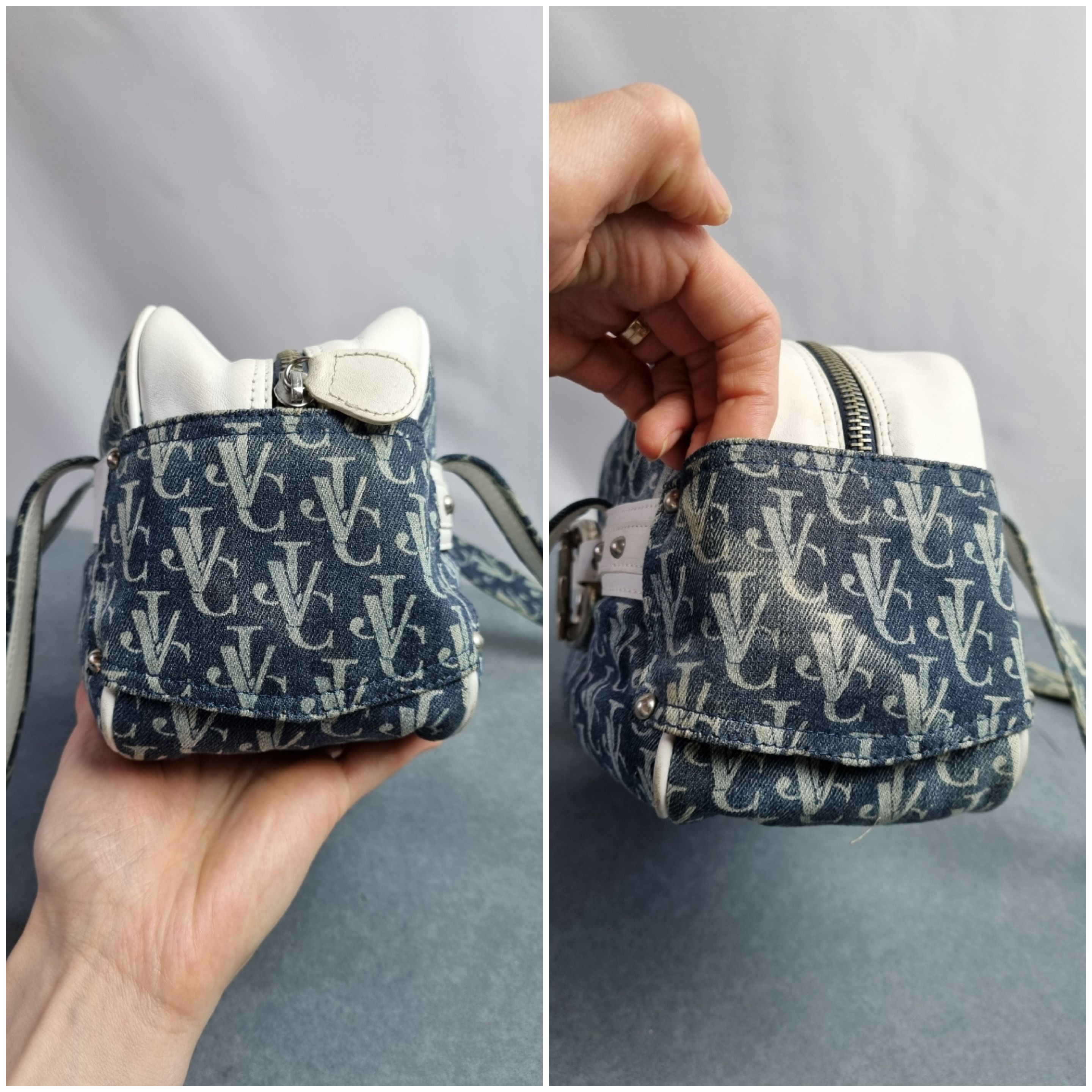 Versace × Versace Jeans Couture × Vintage 90s Rare VERSACE Monogram Mini Shoulder Bag Denim Size ONE SIZE - 16 Thumbnail