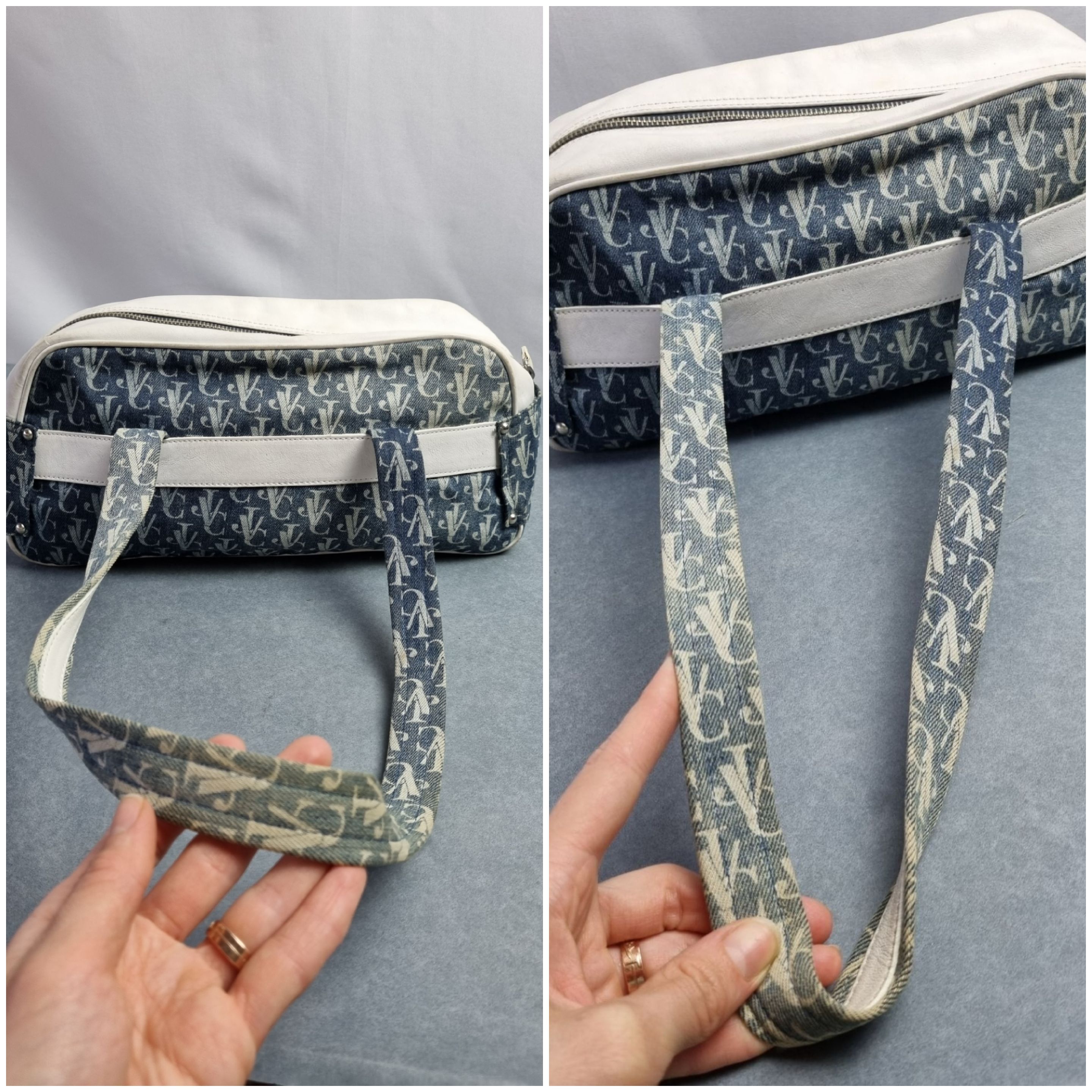 Versace × Versace Jeans Couture × Vintage 90s Rare VERSACE Monogram Mini Shoulder Bag Denim Size ONE SIZE - 15 Thumbnail