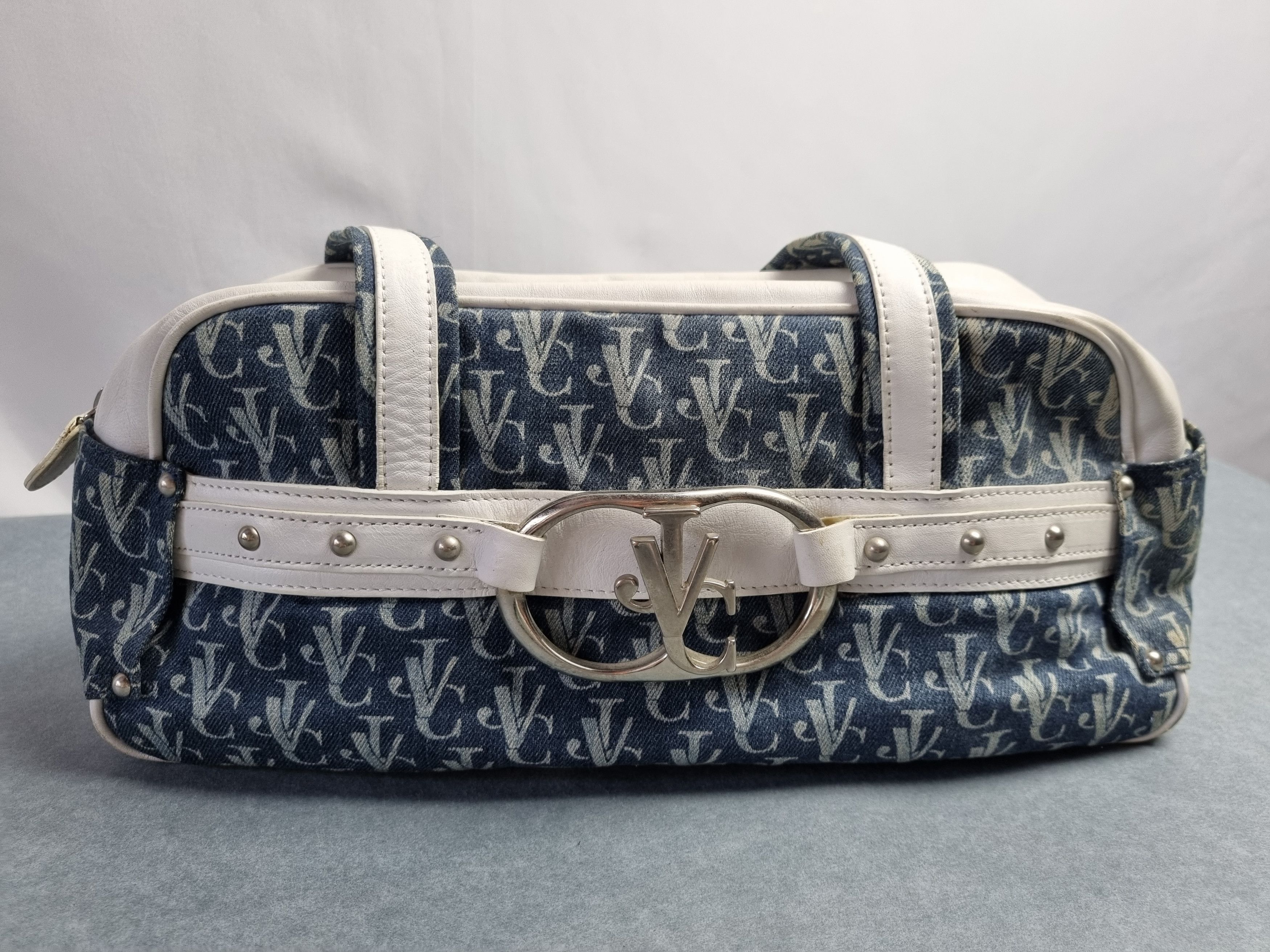 Versace × Versace Jeans Couture × Vintage 90s Rare VERSACE Monogram Mini Shoulder Bag Denim Size ONE SIZE - 1 Thumbnail