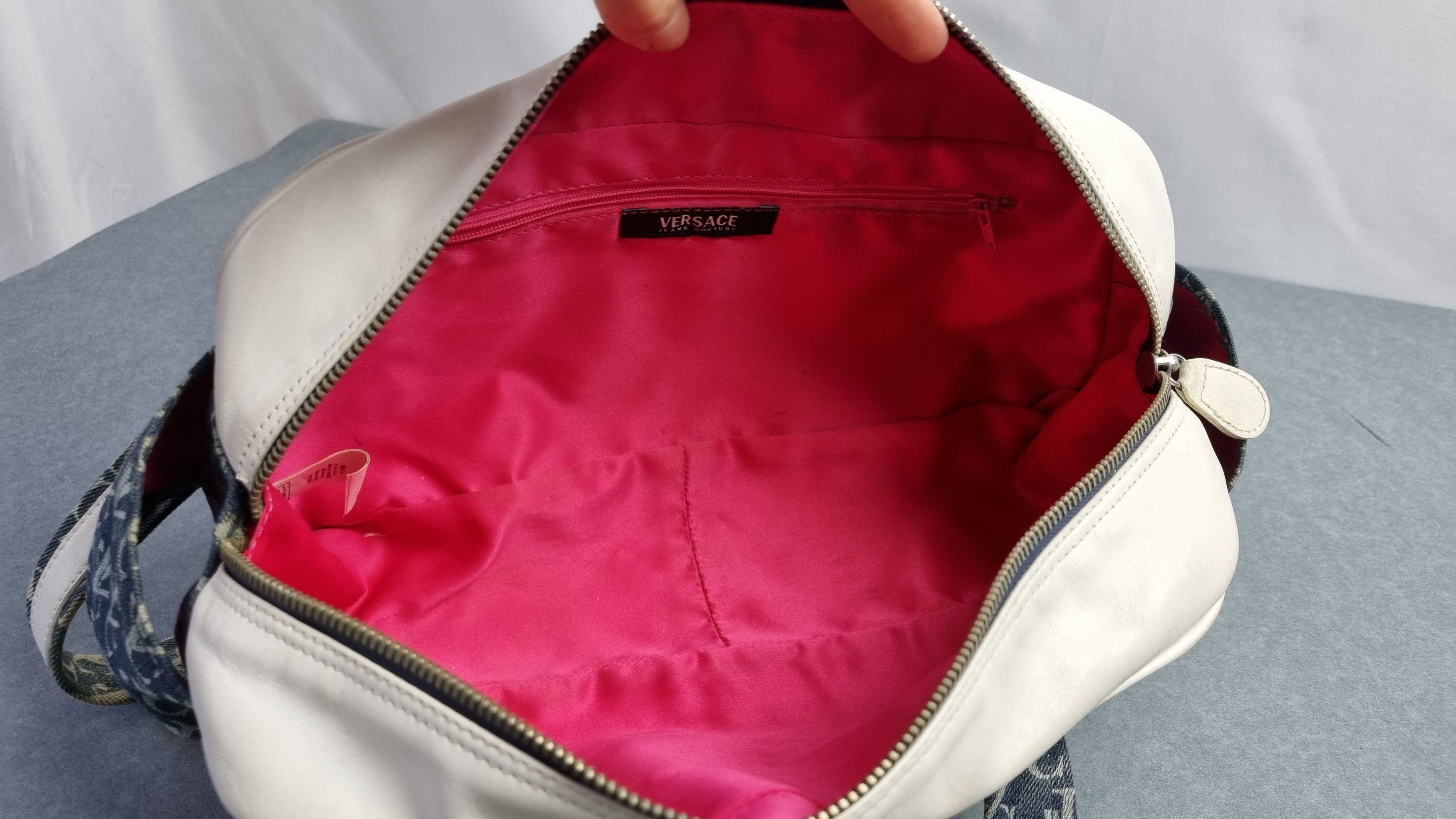 Versace × Versace Jeans Couture × Vintage 90s Rare VERSACE Monogram Mini Shoulder Bag Denim Size ONE SIZE - 6 Thumbnail
