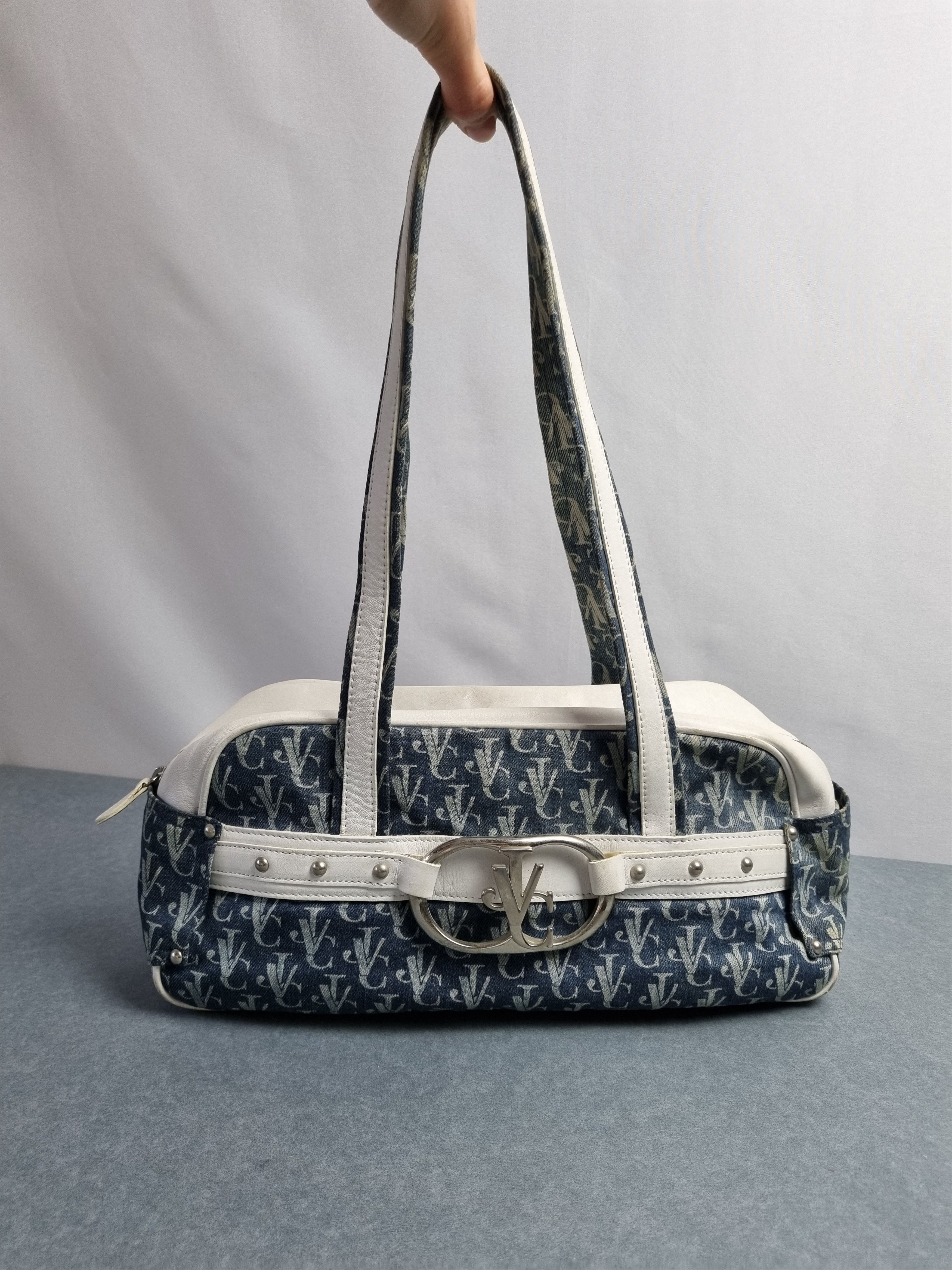 Versace × Versace Jeans Couture × Vintage 90s Rare VERSACE Monogram Mini Shoulder Bag Denim Size ONE SIZE - 2 Thumbnail