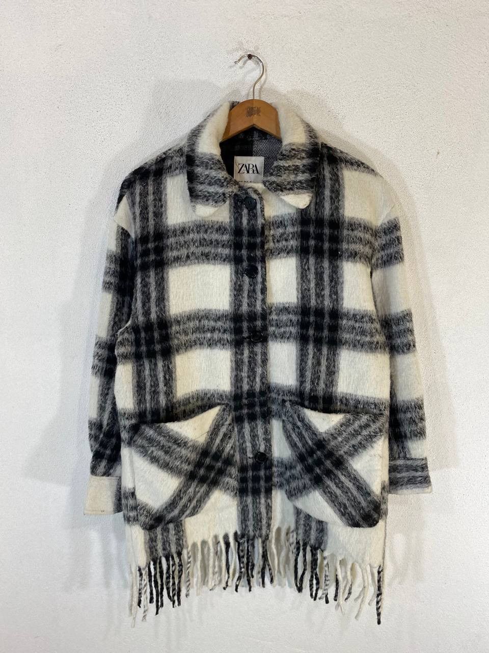 Zara Zara shadow plaid wool Jacket Very Nice Design Size US XS / EU 42 / 0 - 1 Thumbnail