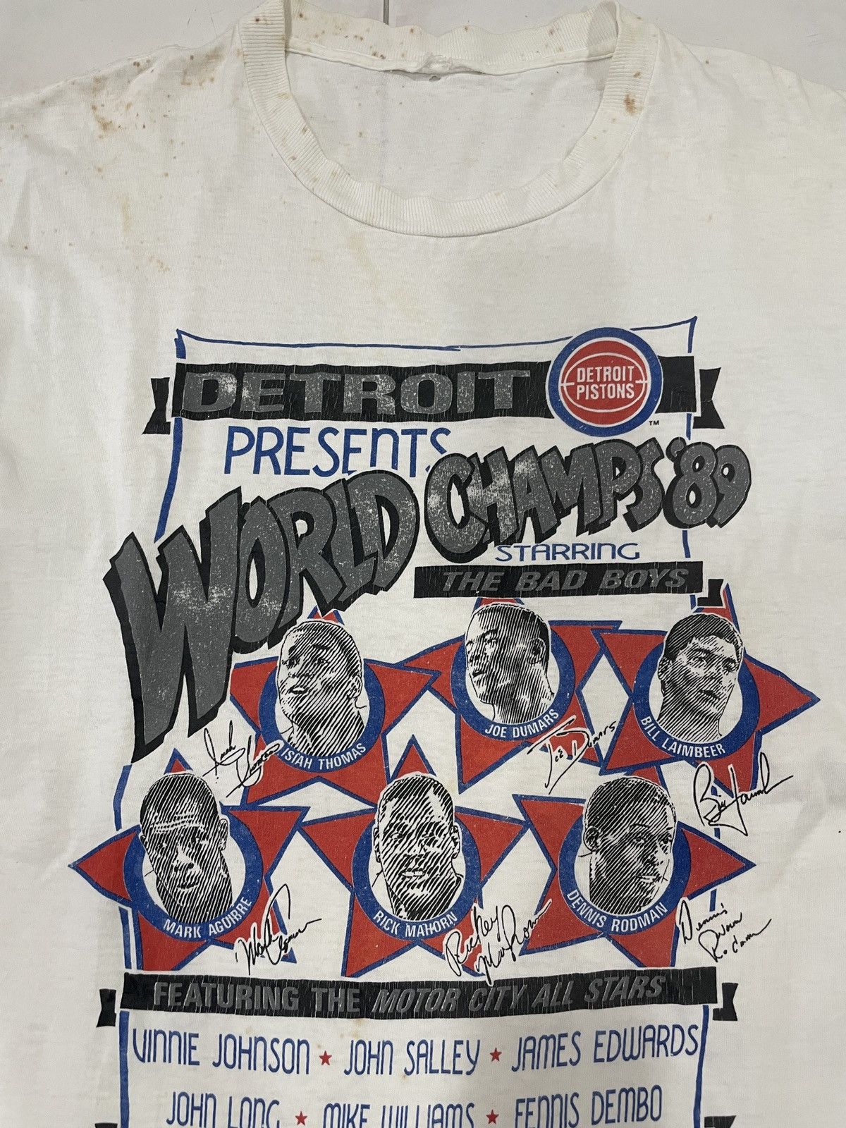 NBA DISTRESSED DETROIT PISTONS WORLD CHAMPION THE BAD BOYS NBA Size US XL / EU 56 / 4 - 4 Thumbnail