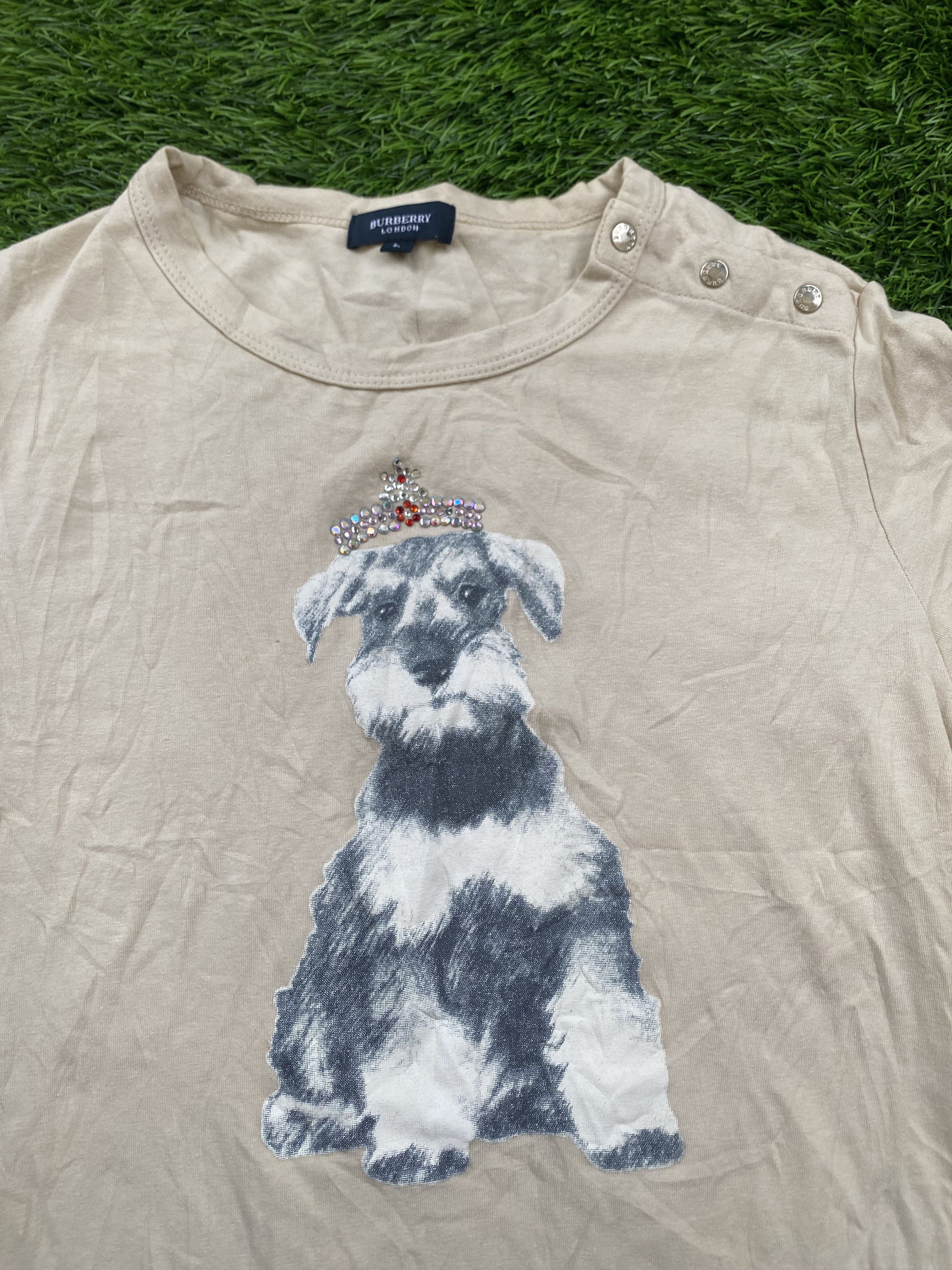 Burberry Vintage Burberry Dog Crown Tshirt Size L / US 10 / IT 46 - 2 Thumbnail