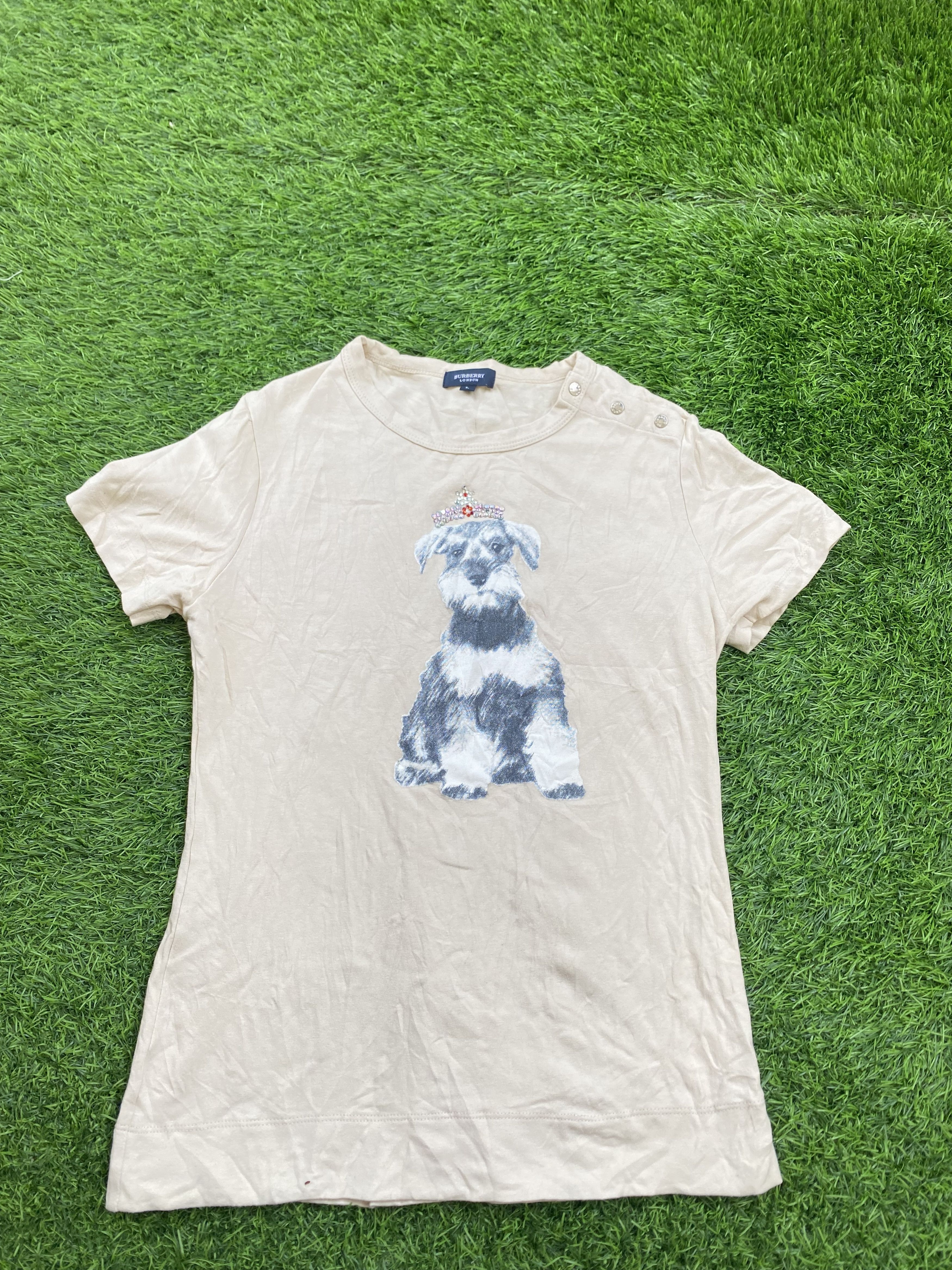 Burberry Vintage Burberry Dog Crown Tshirt Size L / US 10 / IT 46 - 1 Thumbnail