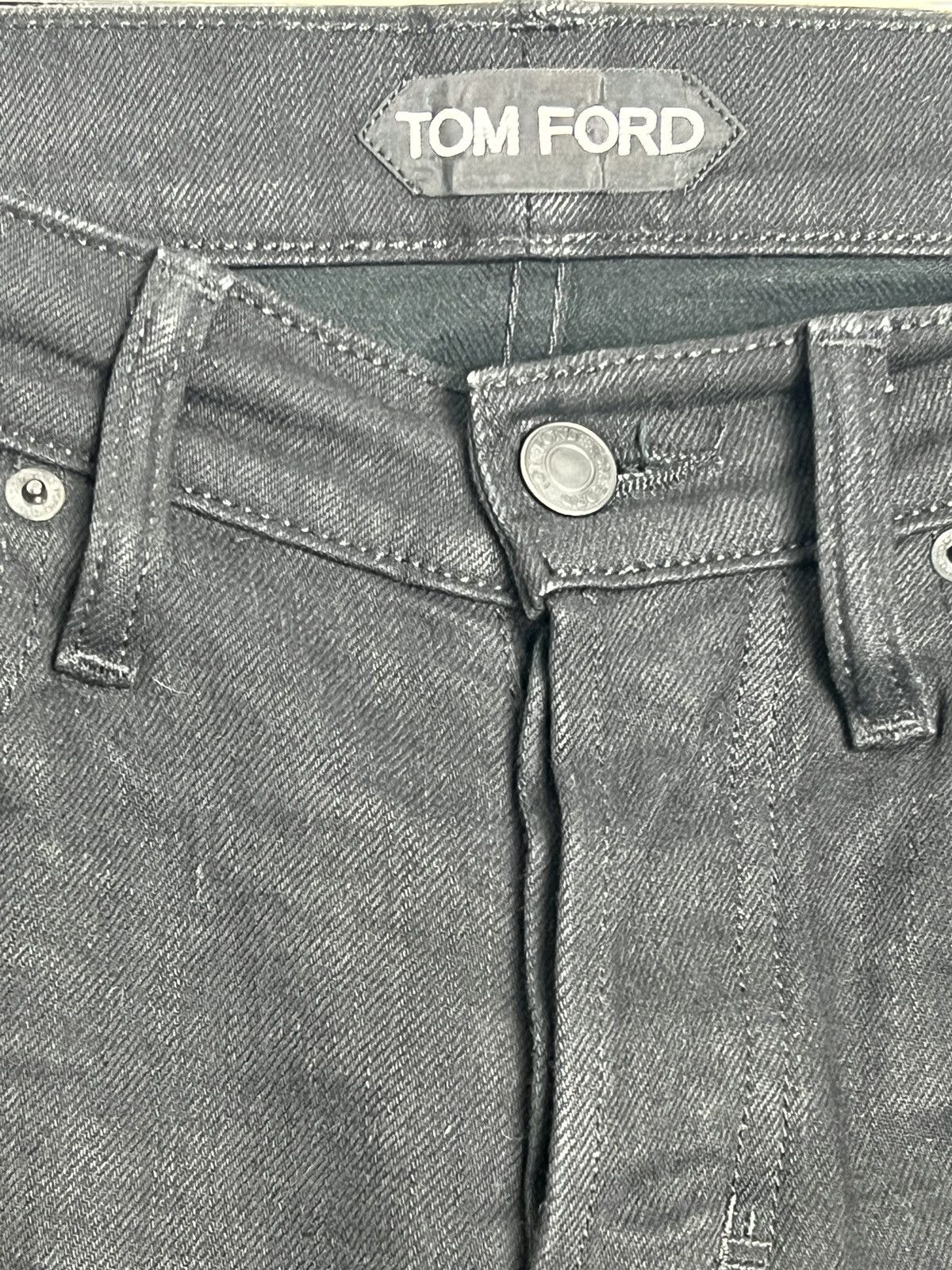 Tom Ford Black Tapered Selvedge Jeans Size US 31 - 4 Thumbnail