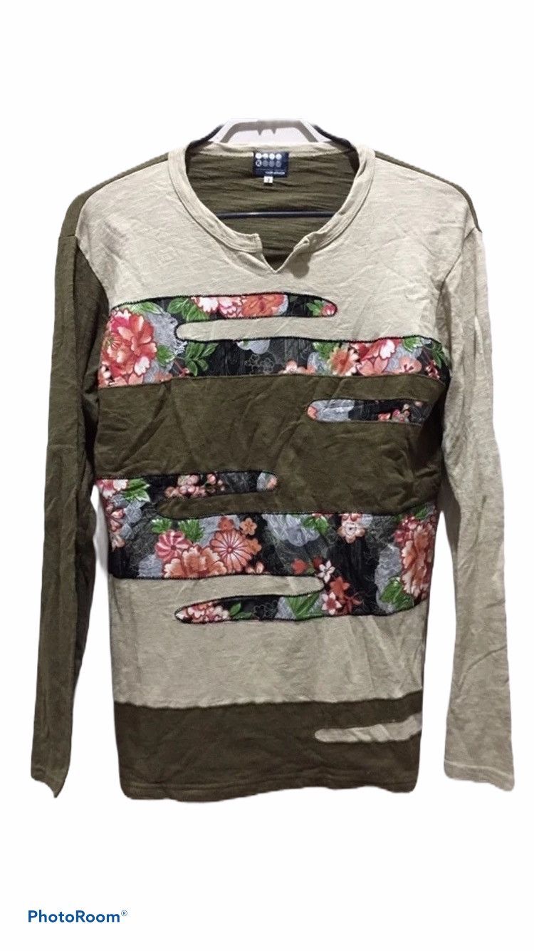 Japanese Brand Takeo kikuchi patchwork floral japanese tradition art Size US S / EU 44-46 / 1 - 1 Thumbnail