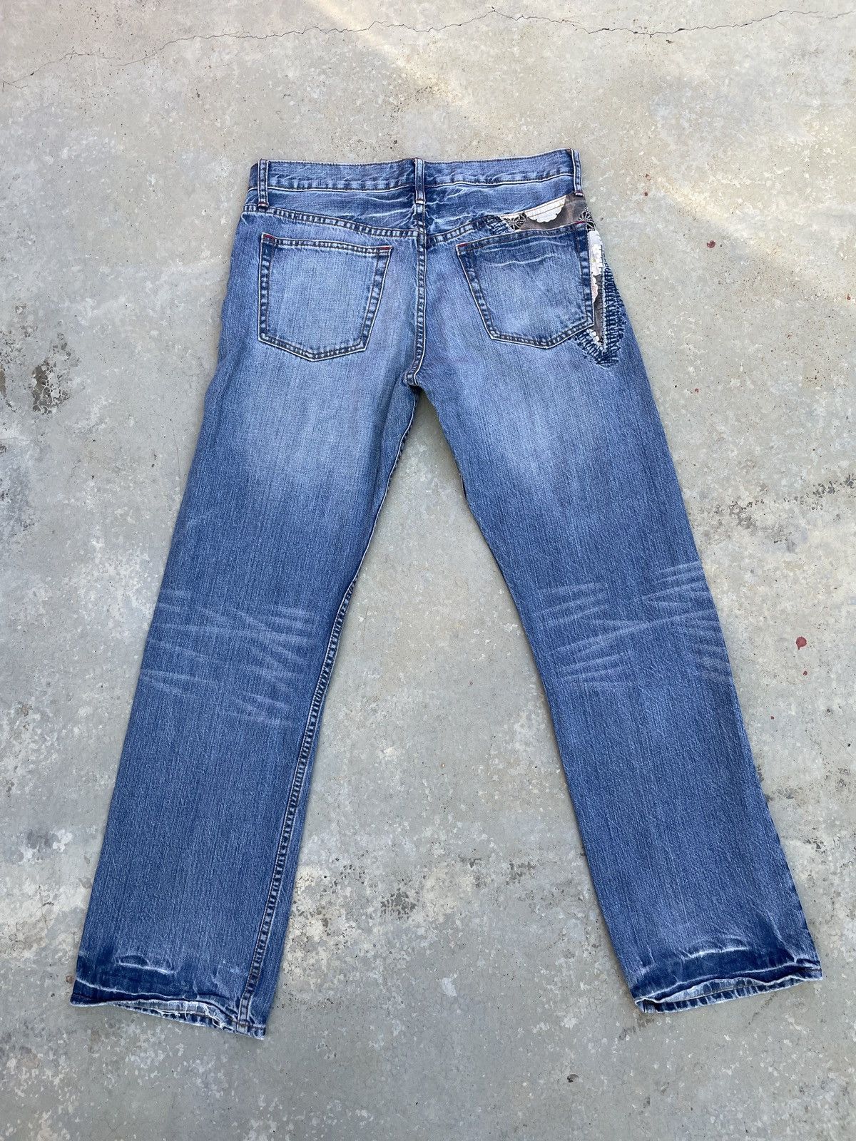 Japanese Brand Takeo kikuchi jeans collection denim patchwork sakura ART Size US 34 / EU 50 - 4 Thumbnail