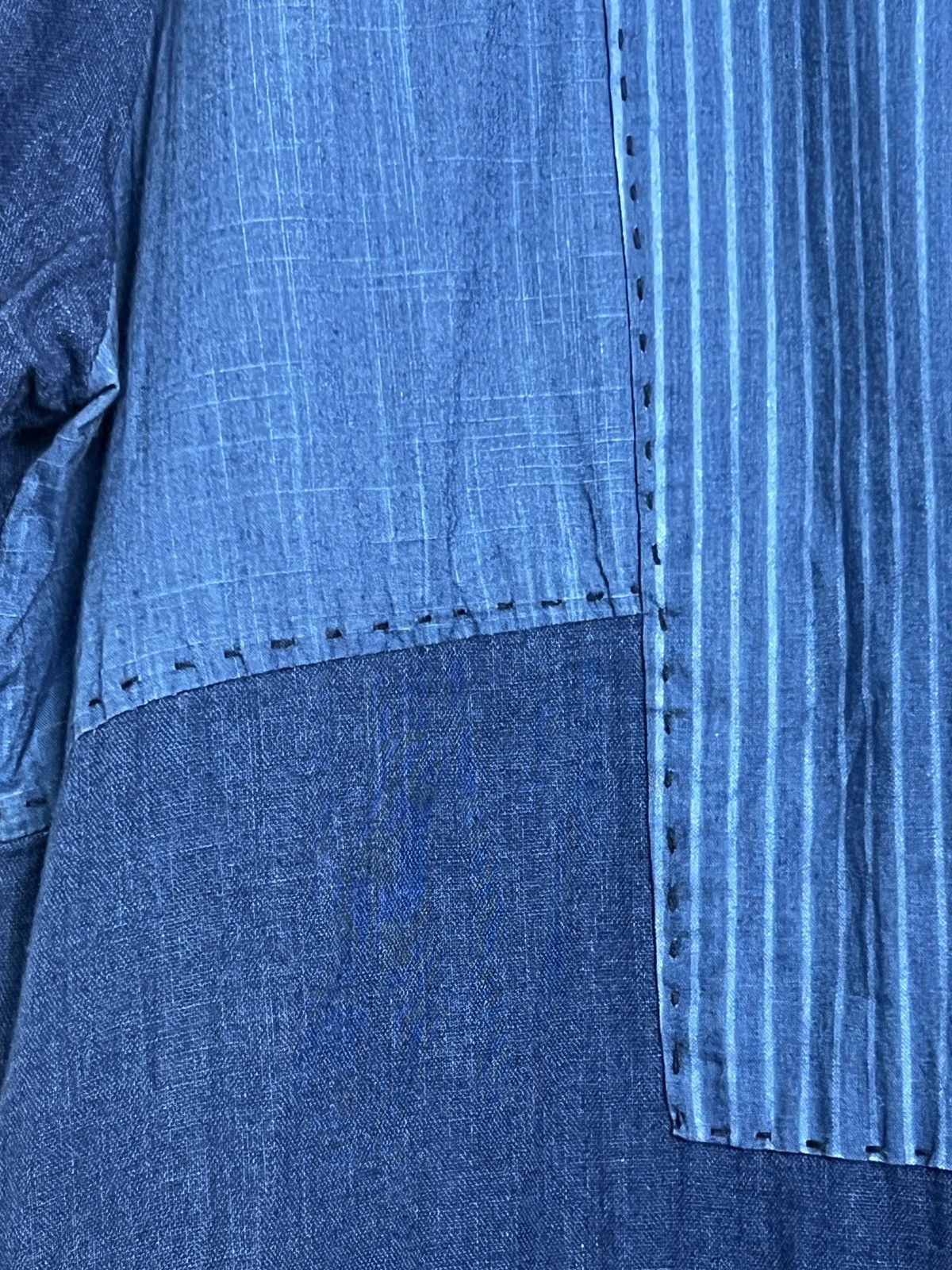 Blue Blue Japan Patchwork Indigo Dyed Button Up Shirt Size US S / EU 44-46 / 1 - 5 Thumbnail