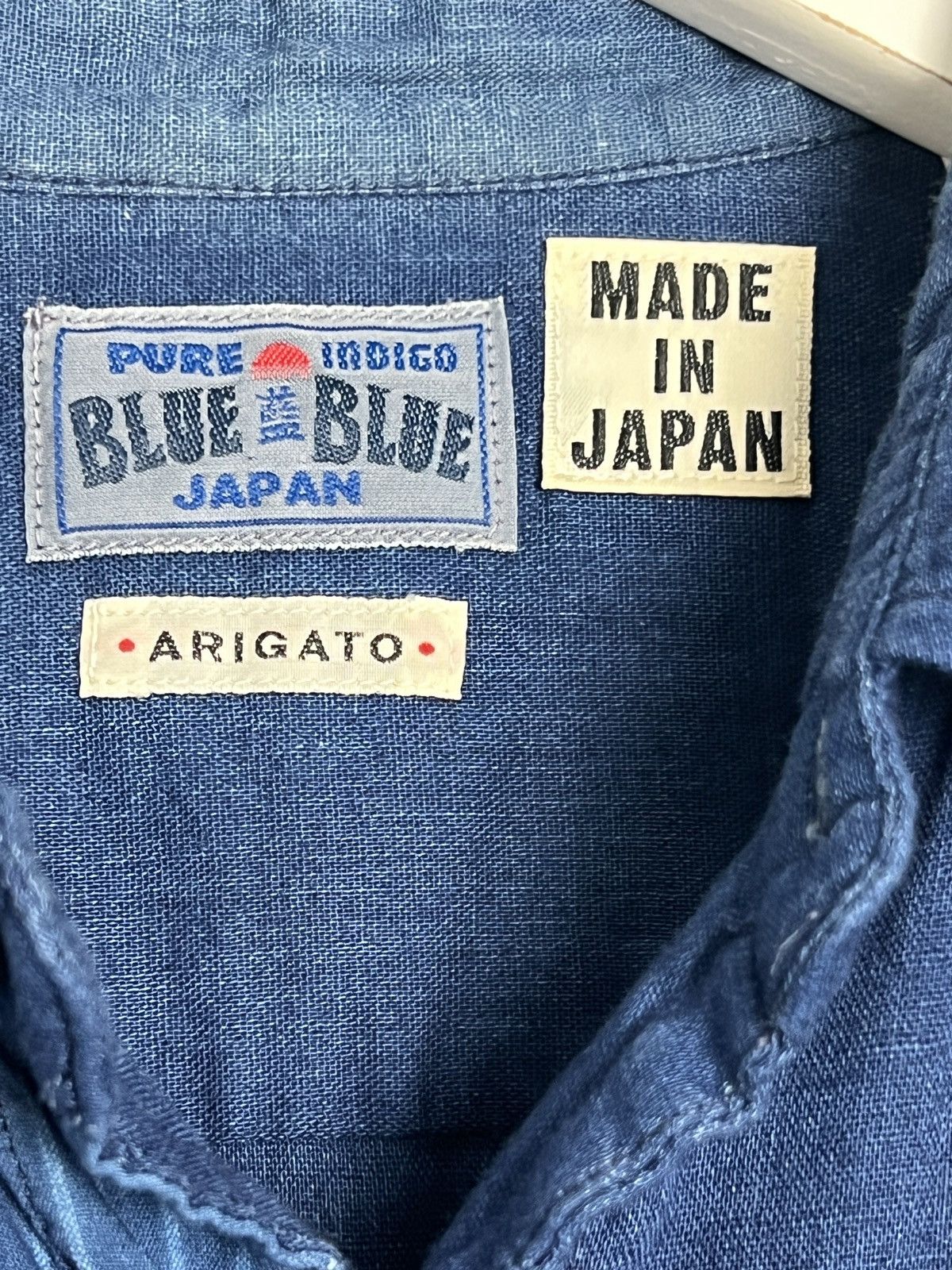 Blue Blue Japan Patchwork Indigo Dyed Button Up Shirt Size US S / EU 44-46 / 1 - 6 Thumbnail