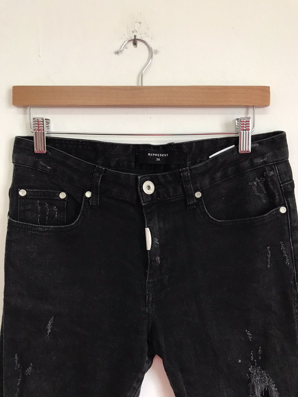 Japanese Brand × Represent Clo. × Vintage Represent Knee Destroyer Denim Skinny Size US 30 / EU 46 - 4 Thumbnail