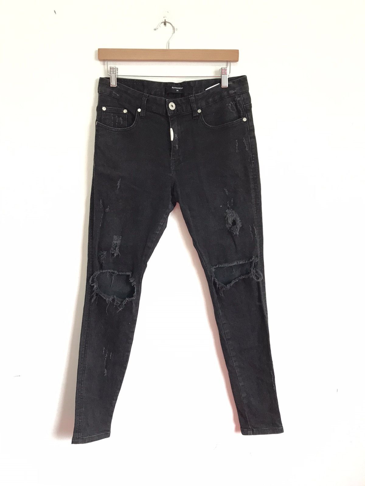 Japanese Brand × Represent Clo. × Vintage Represent Knee Destroyer Denim Skinny Size US 30 / EU 46 - 2 Thumbnail