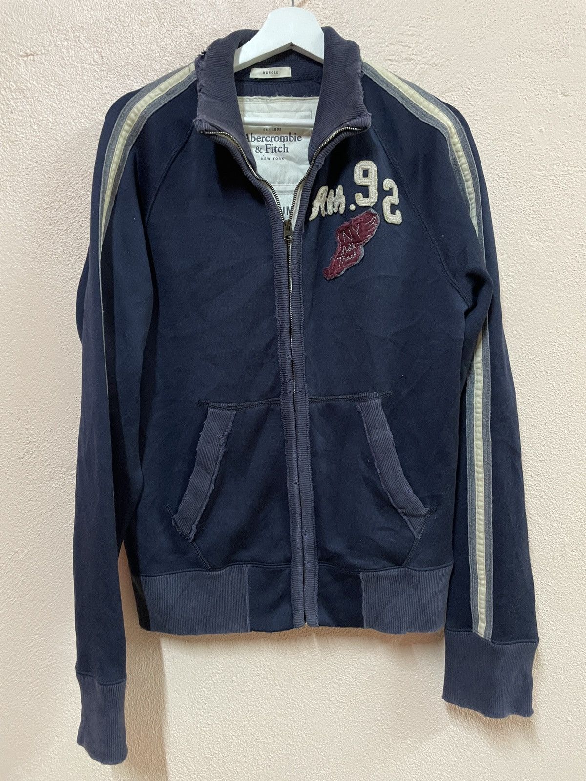 image of Abercrombie Fitch x Distressed Denim Abercrombie & Fitch New York Stadium 1992 Distressed Design in
