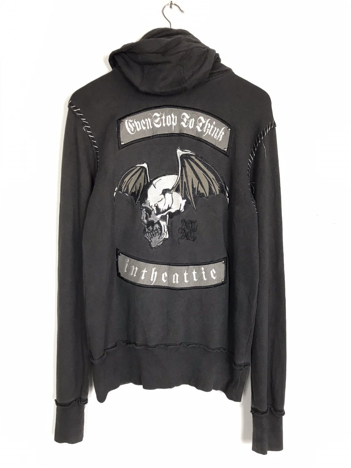 image of In The Attic Punk Bondage Style Hoodie in Black, Men's (Size Large)
