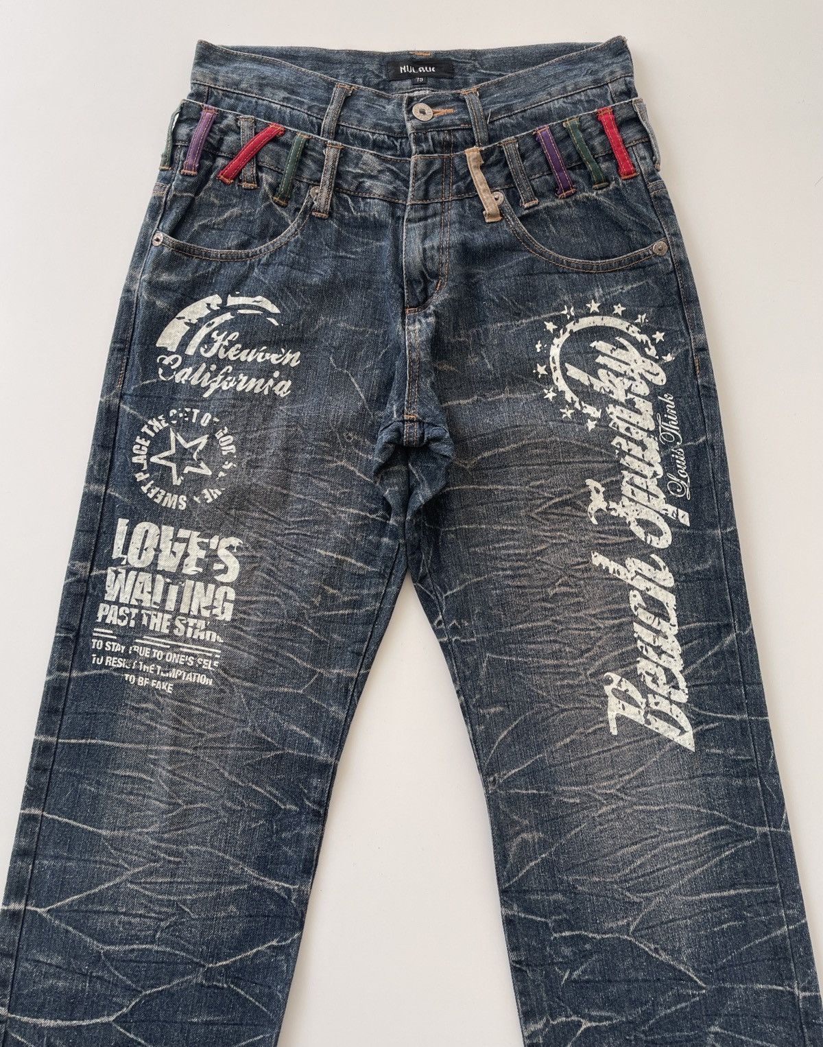 Japanese Brand Nylaus Double Waist Denim Size US 28 / EU 44 - 4 Thumbnail