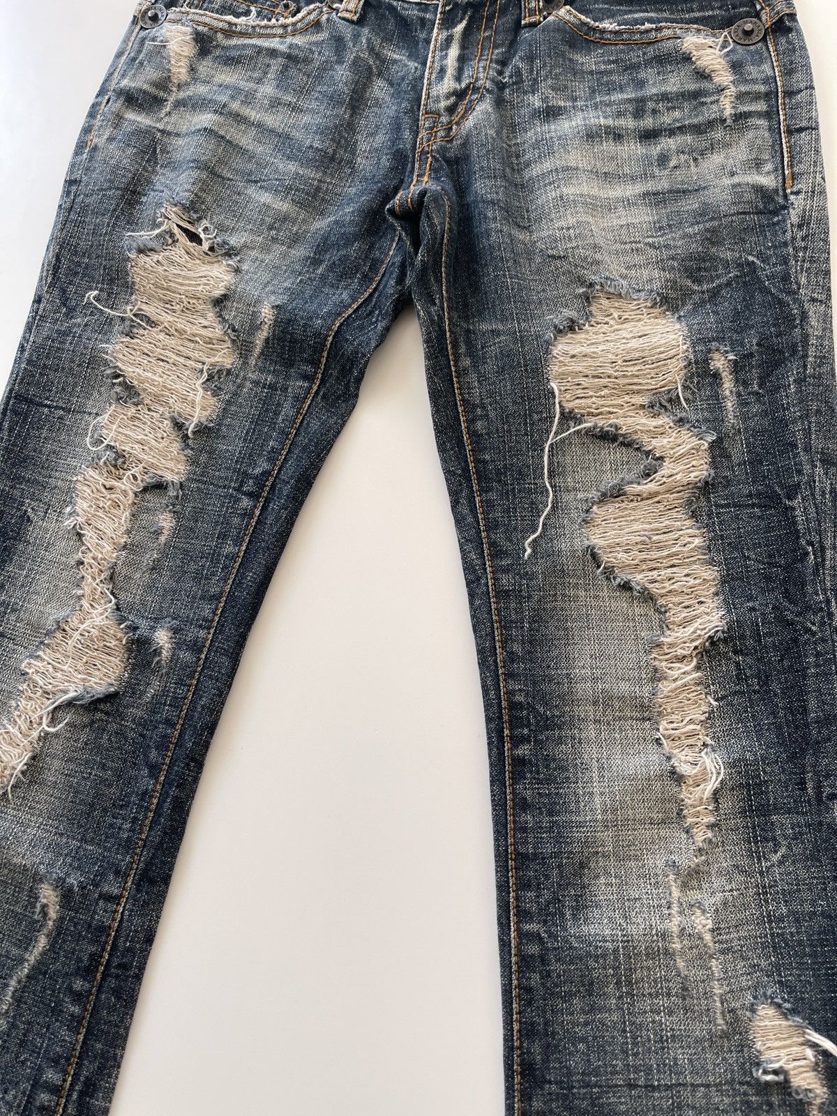 Japanese Brand Japanese Maraxia Distressed Flared Denim Size 28" / US 6 / IT 42 - 6 Thumbnail