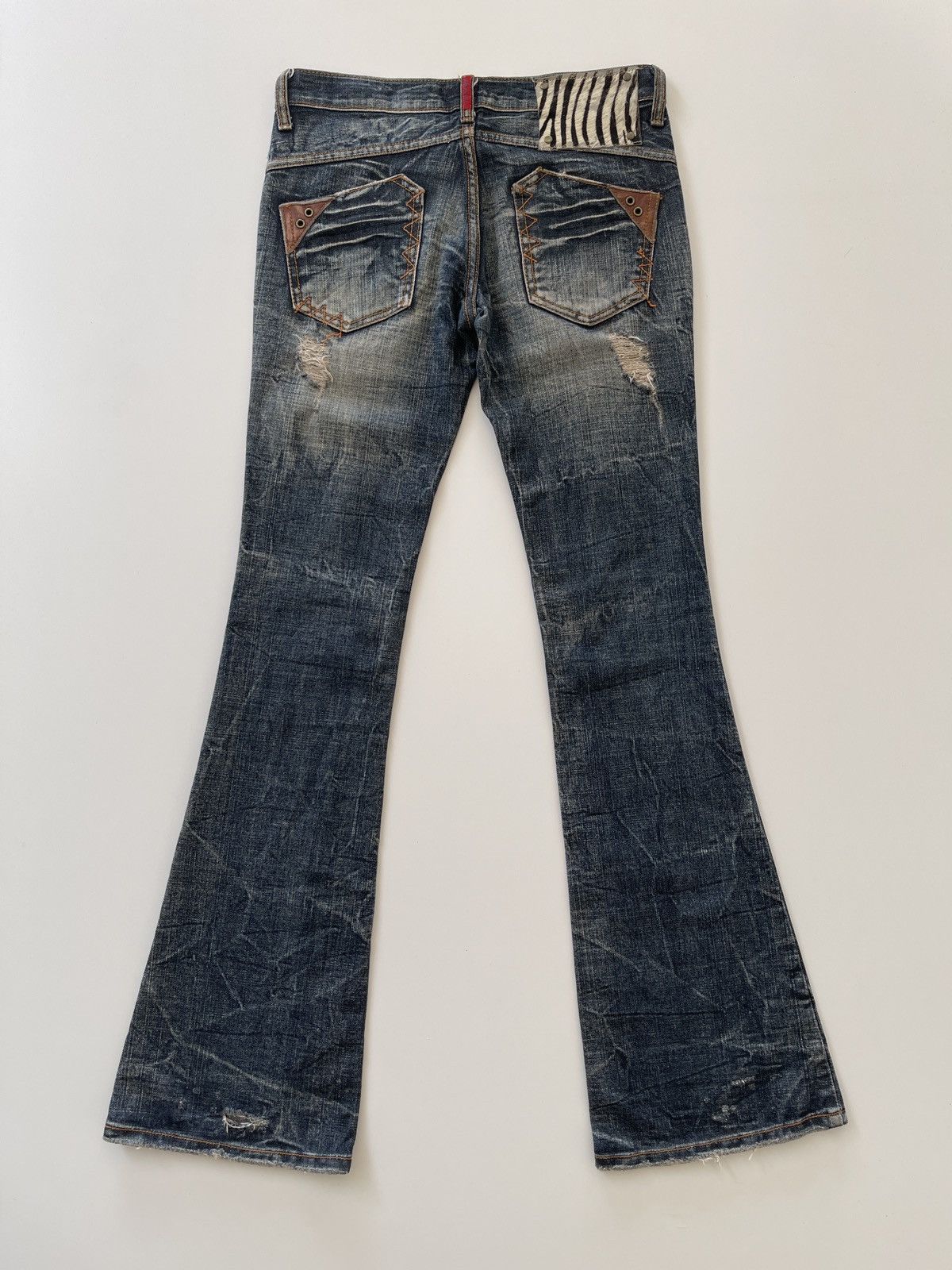 Japanese Brand Japanese Maraxia Distressed Flared Denim Size 28" / US 6 / IT 42 - 9 Thumbnail
