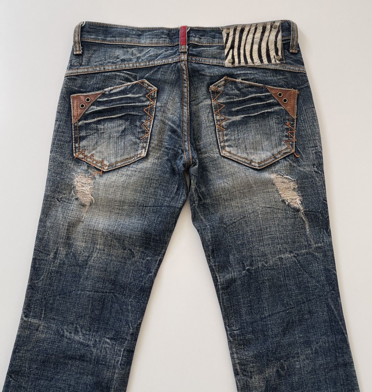 Japanese Brand Japanese Maraxia Distressed Flared Denim Size 28" / US 6 / IT 42 - 7 Thumbnail