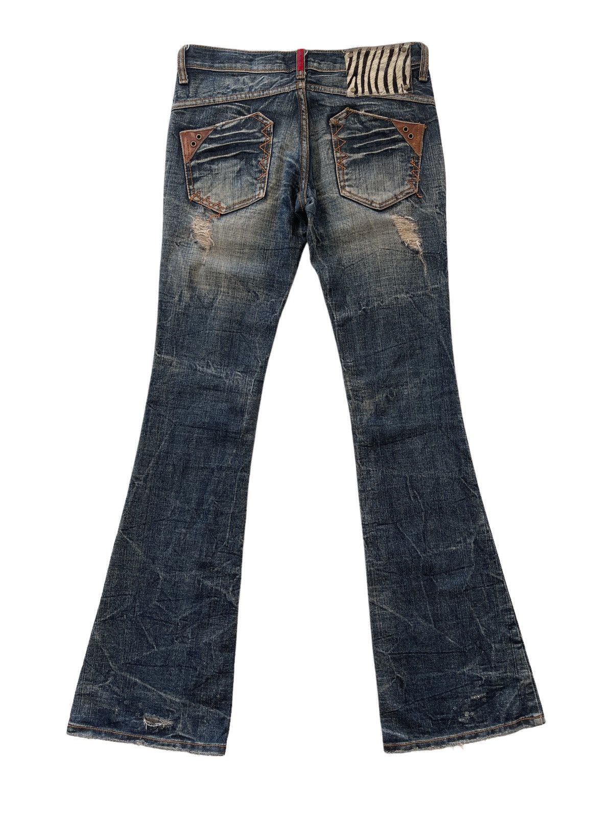 Japanese Brand Japanese Maraxia Distressed Flared Denim Size 28" / US 6 / IT 42 - 2 Thumbnail