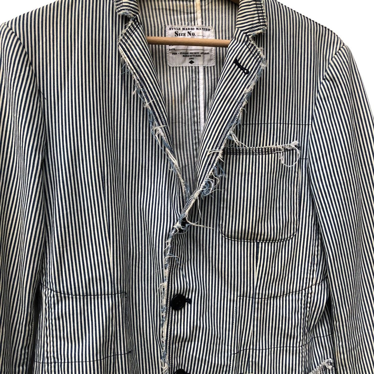 Japanese Brand Vintage Mario Matteo Distressed Hikory Jacket Size US M / EU 48-50 / 2 - 3 Thumbnail