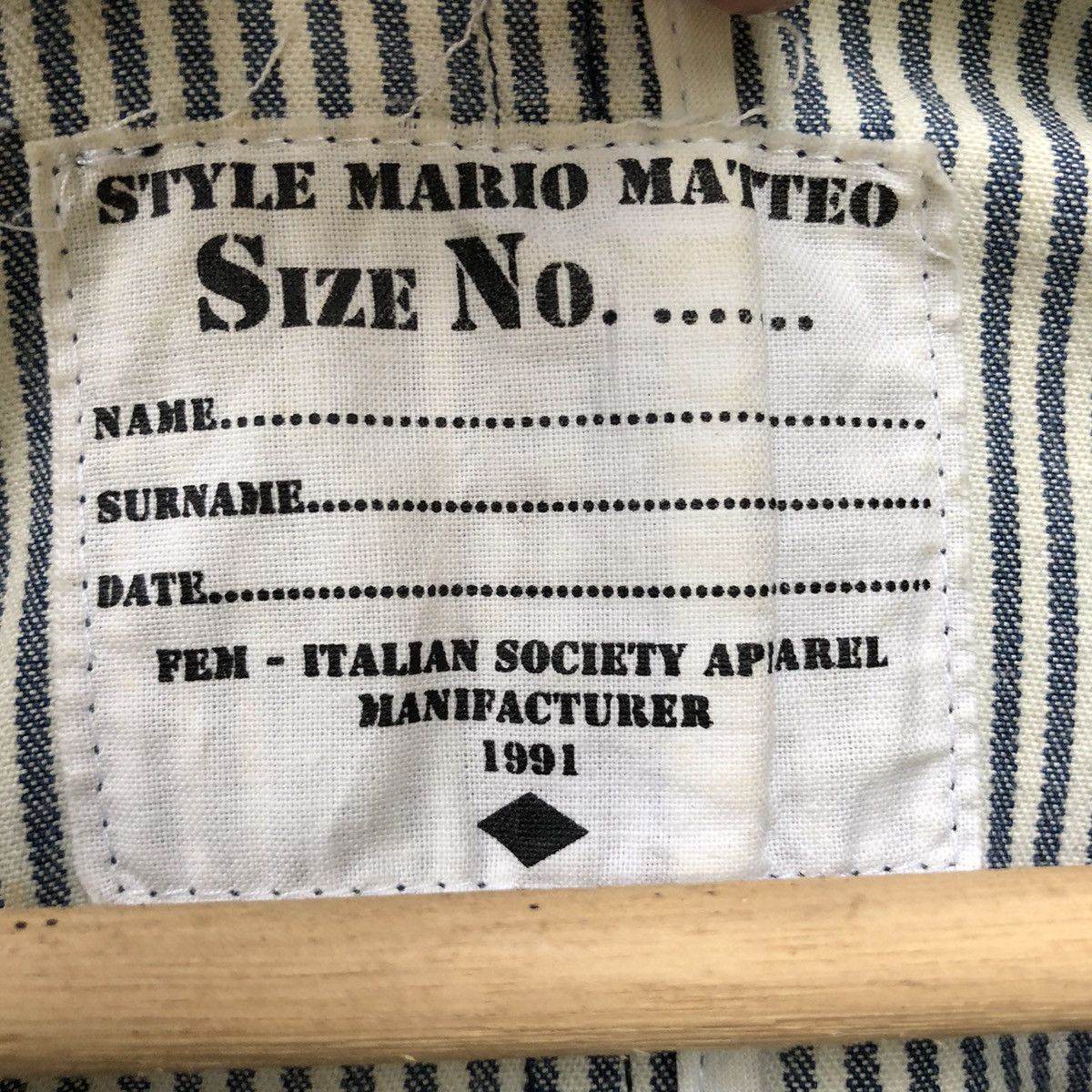 Japanese Brand Vintage Mario Matteo Distressed Hikory Jacket Size US M / EU 48-50 / 2 - 4 Thumbnail