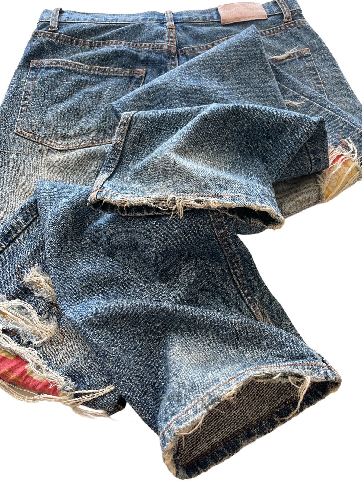 Japanese Brand Nylaus Distressed Patchwork Denim Size US 31 - 7 Thumbnail