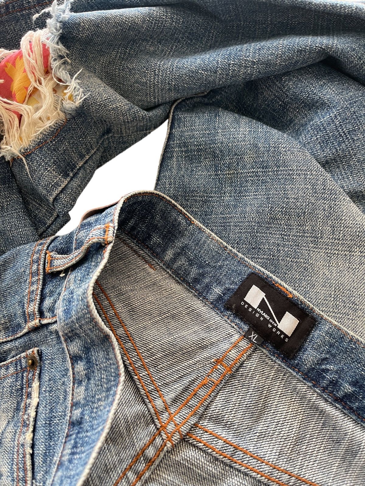 Japanese Brand Nylaus Distressed Patchwork Denim Size US 31 - 8 Thumbnail