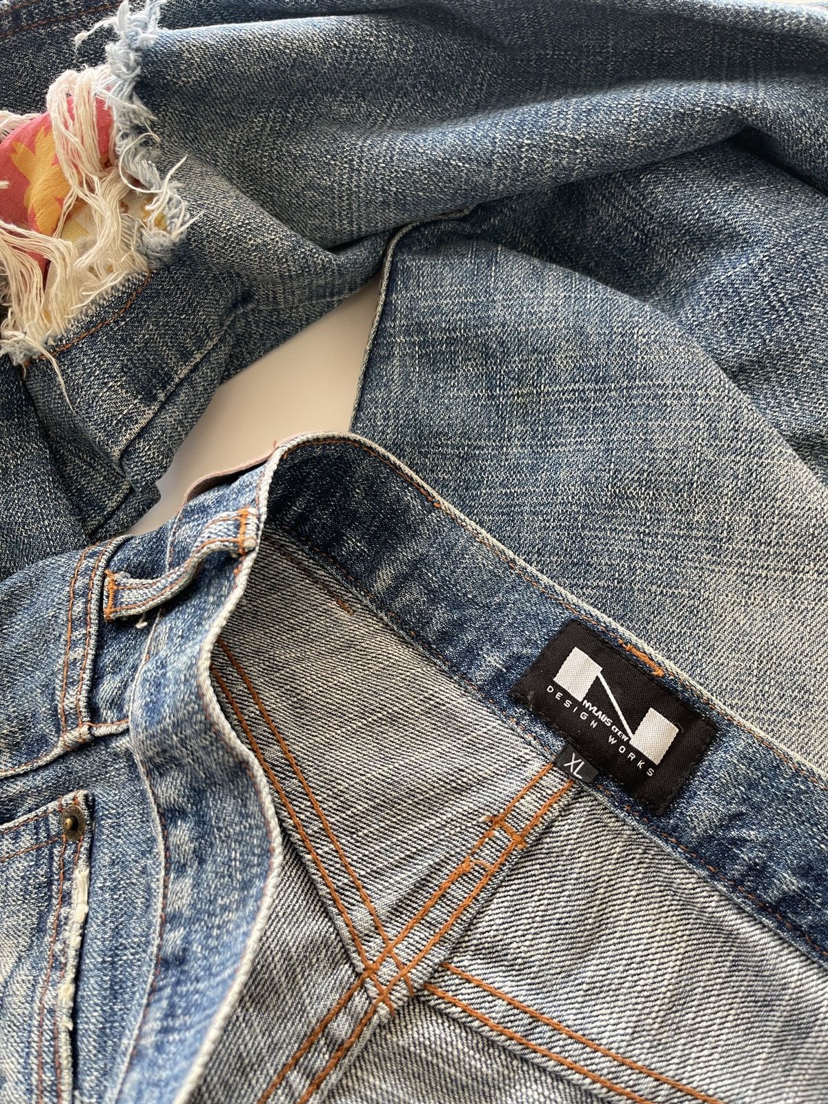 Japanese Brand Nylaus Distressed Patchwork Denim Size US 31 - 10 Thumbnail