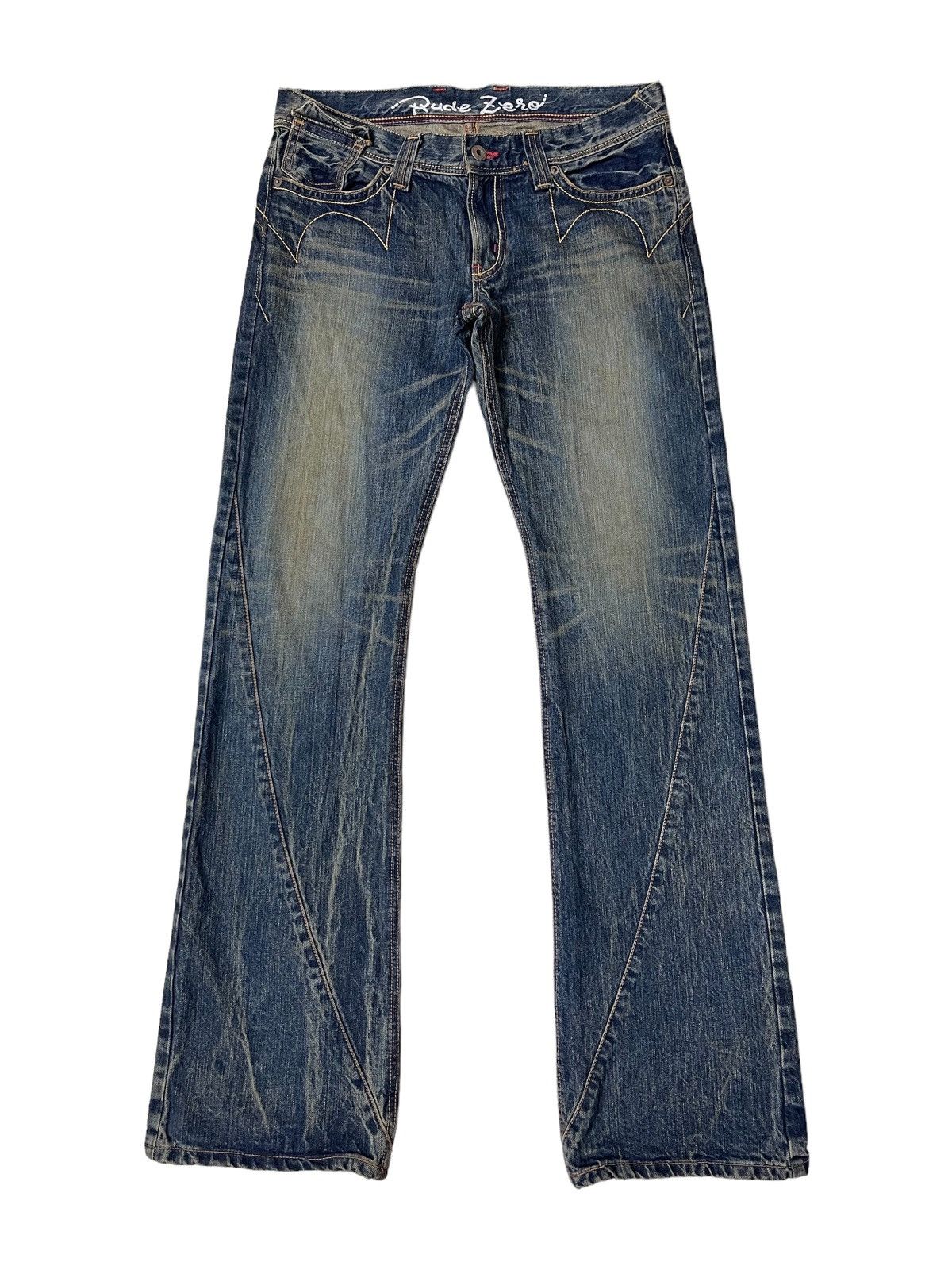 image of Avant Garde x Vintage Rude Zero Twisted Flared Denim in Blue, Men's (Size 32)