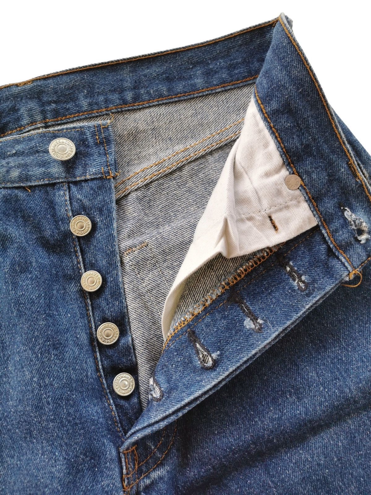 Levi's Vintage 90s Levis 501 Dark Wash Denim Jeans Rare Size US 29 - 2 Thumbnail