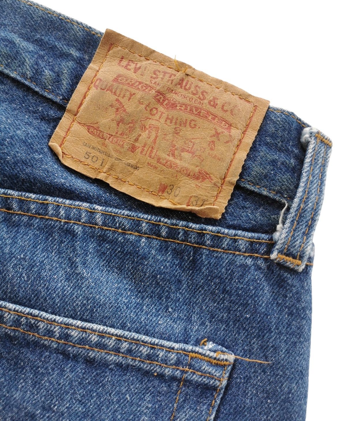 Levi's Vintage 90s Levis 501 Dark Wash Denim Jeans Rare Size US 29 - 4 Thumbnail